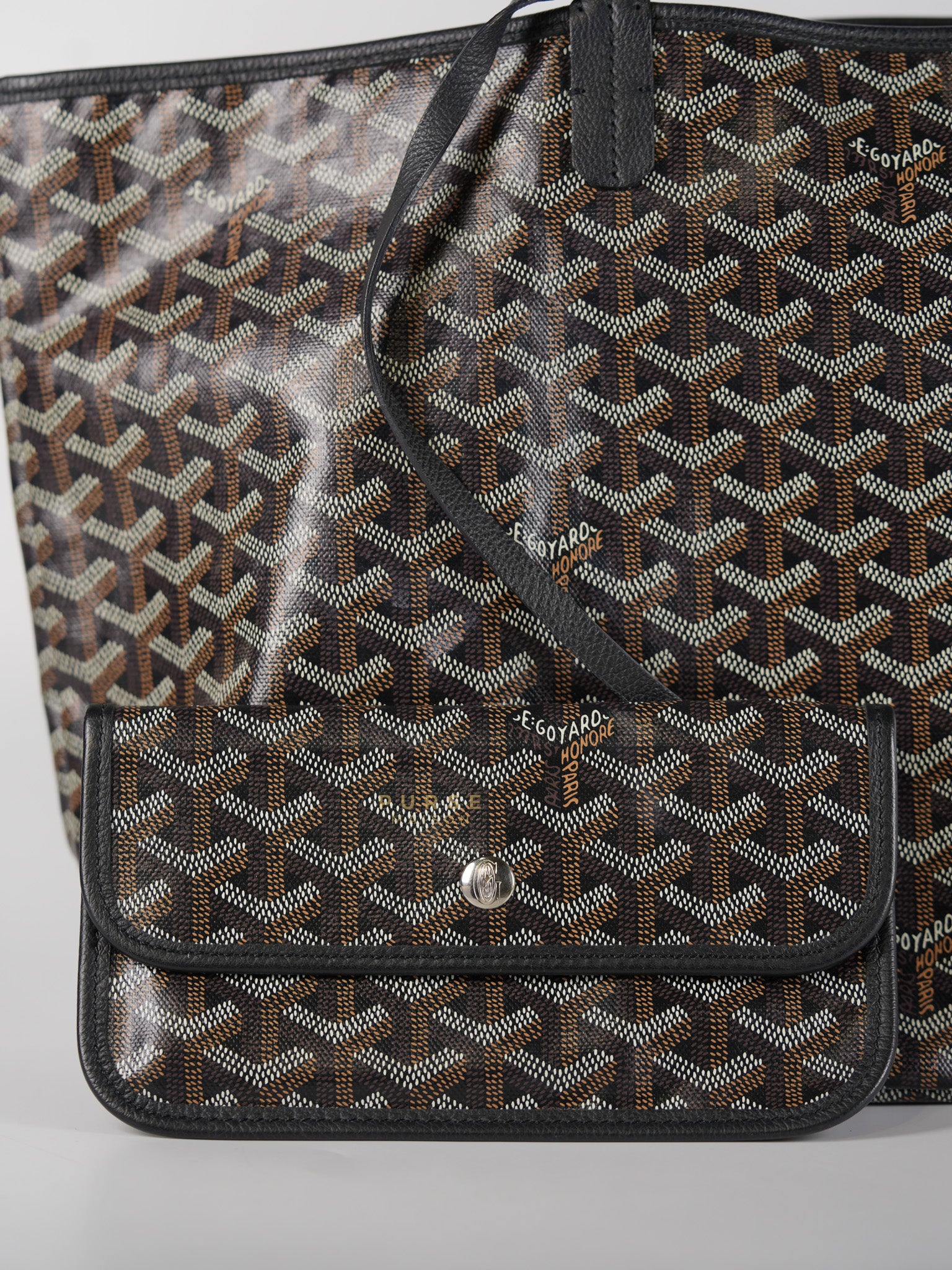 Saint Louis PM Black in Goyardine Canvas | Purse Maison Luxury Bags Shop