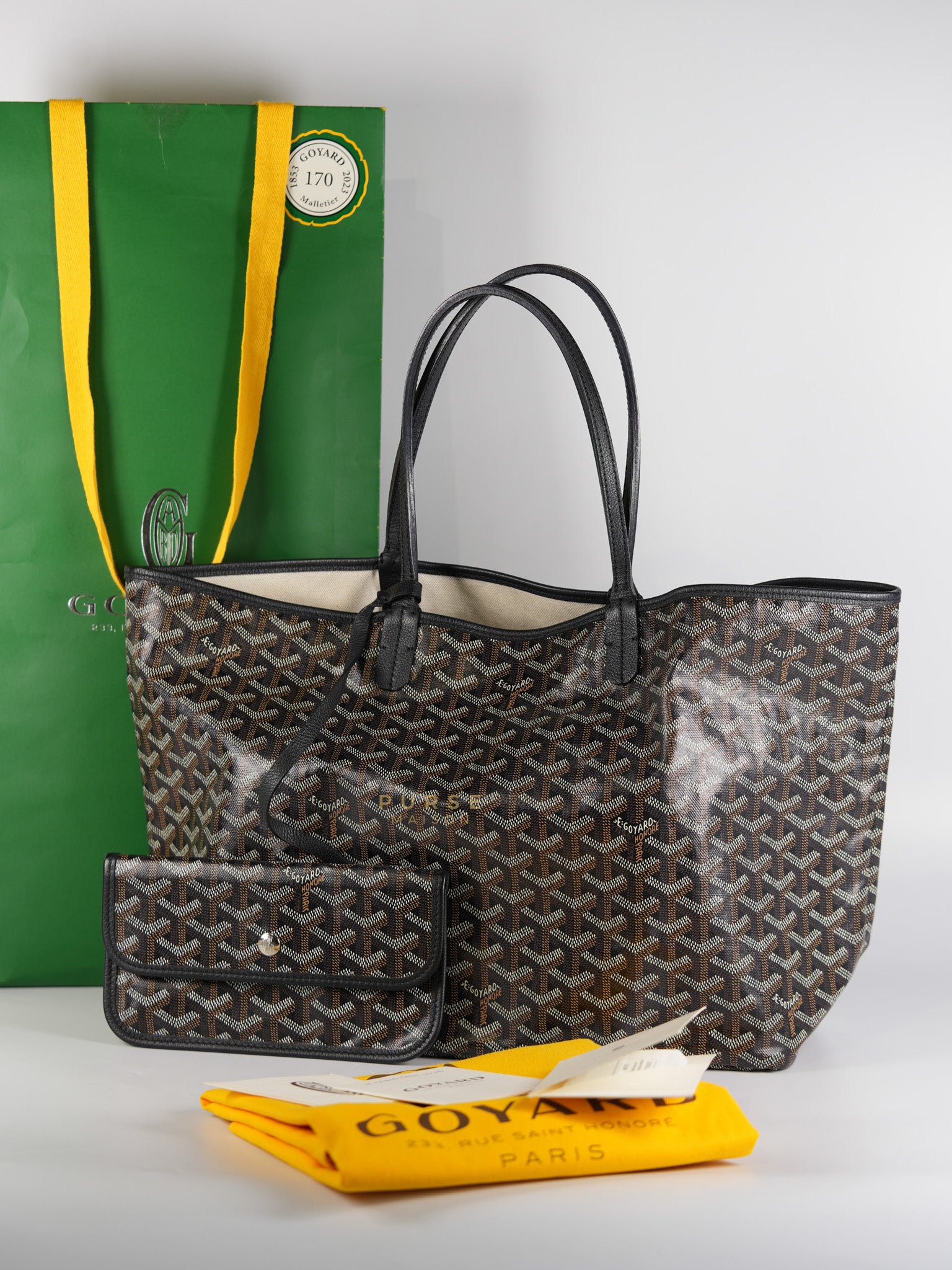 Saint Louis PM Black in Goyardine Canvas | Purse Maison Luxury Bags Shop