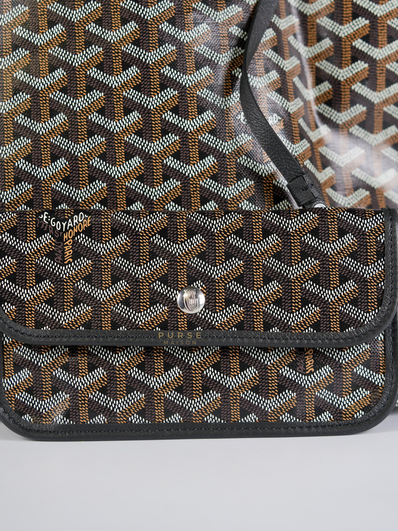 Saint Louis PM Black Tote Bag in Goyardine Canvas | Purse Maison Luxury Bags Shop