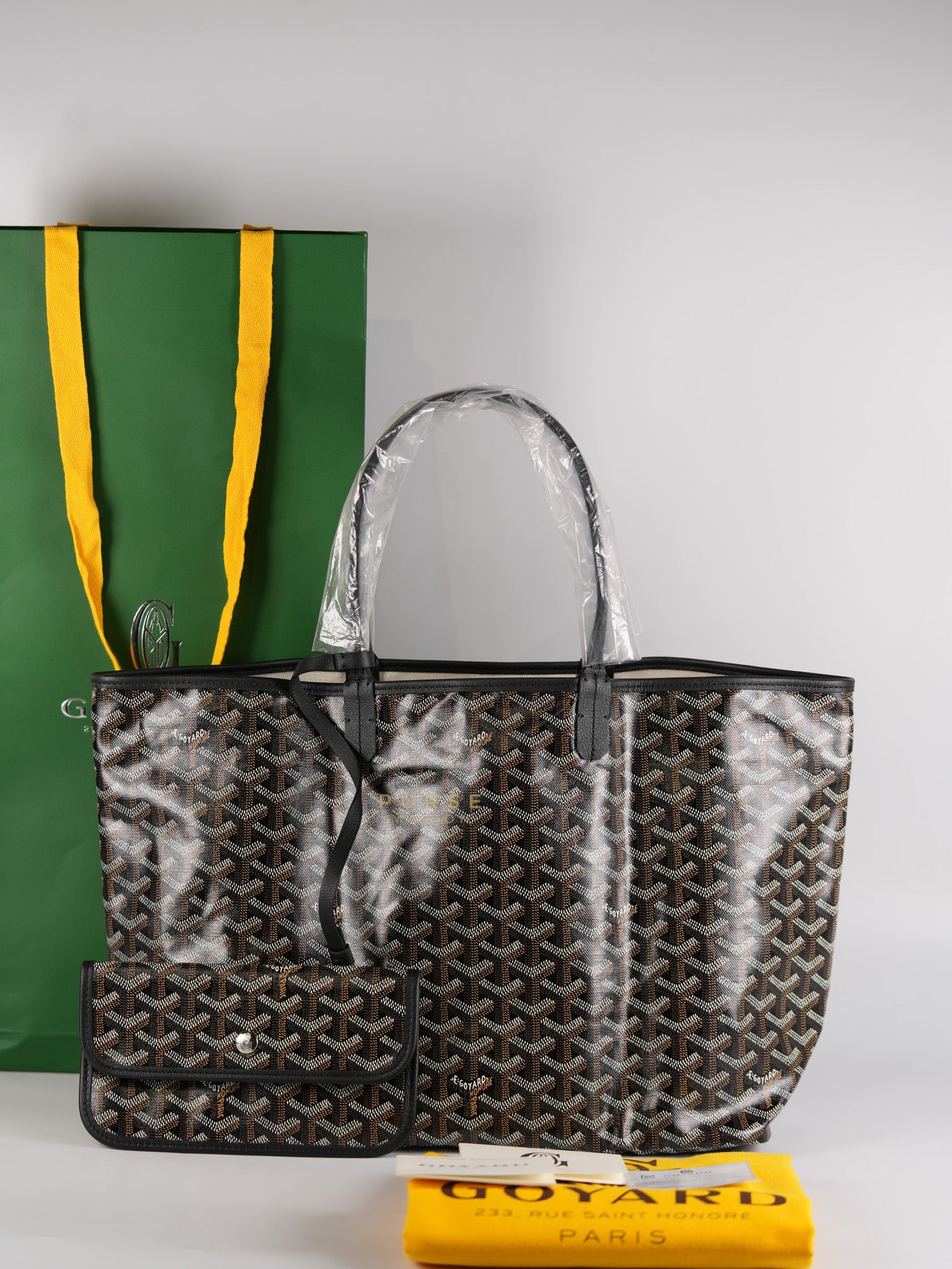 Saint Louis PM Black Tote Bag in Goyardine Canvas | Purse Maison Luxury Bags Shop