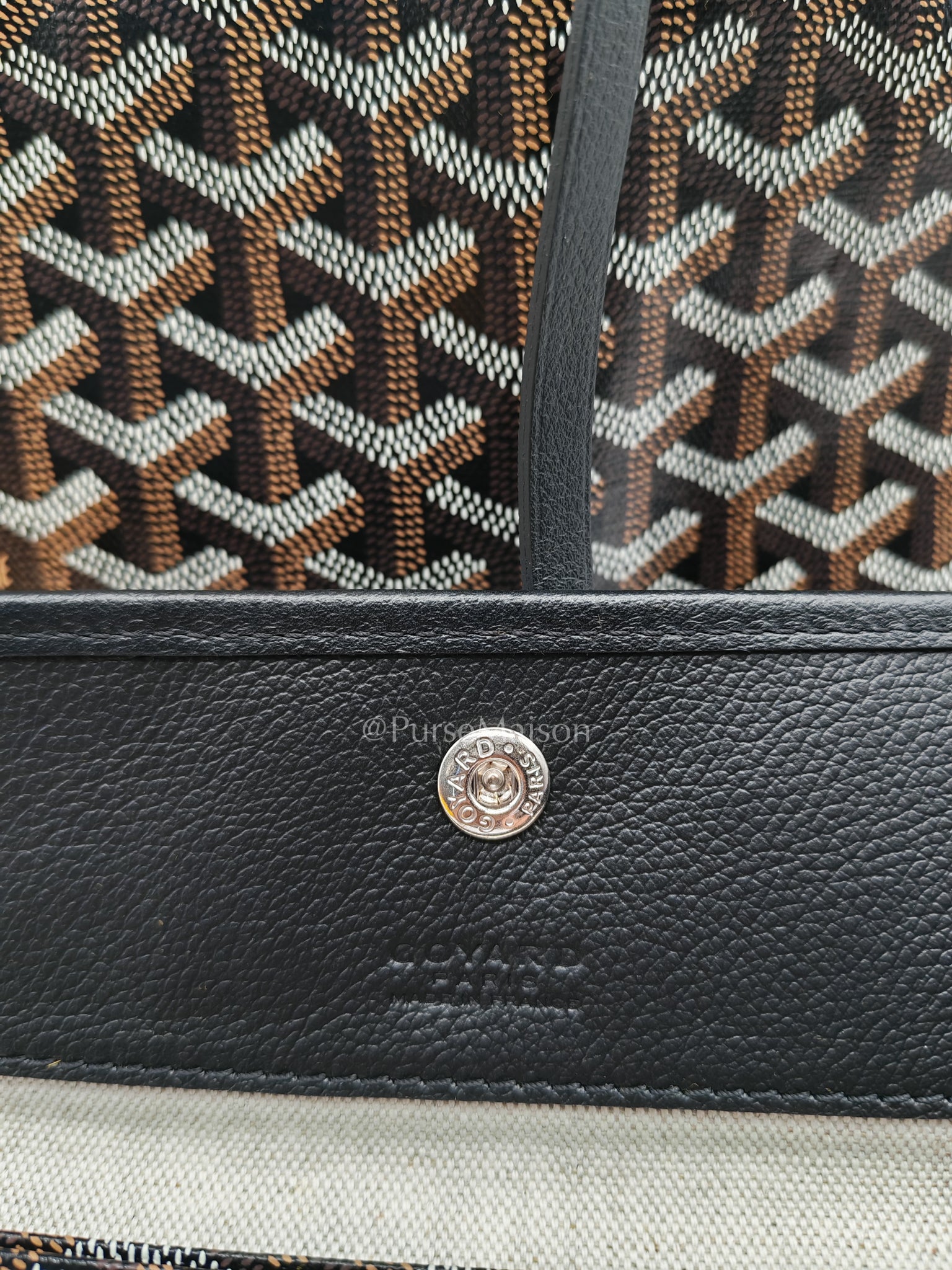 Saint Louis PM Black with Croc Universel Clip Charm in Goyardine Canvas Tote Bag | Purse Maison Luxury Bags Shop