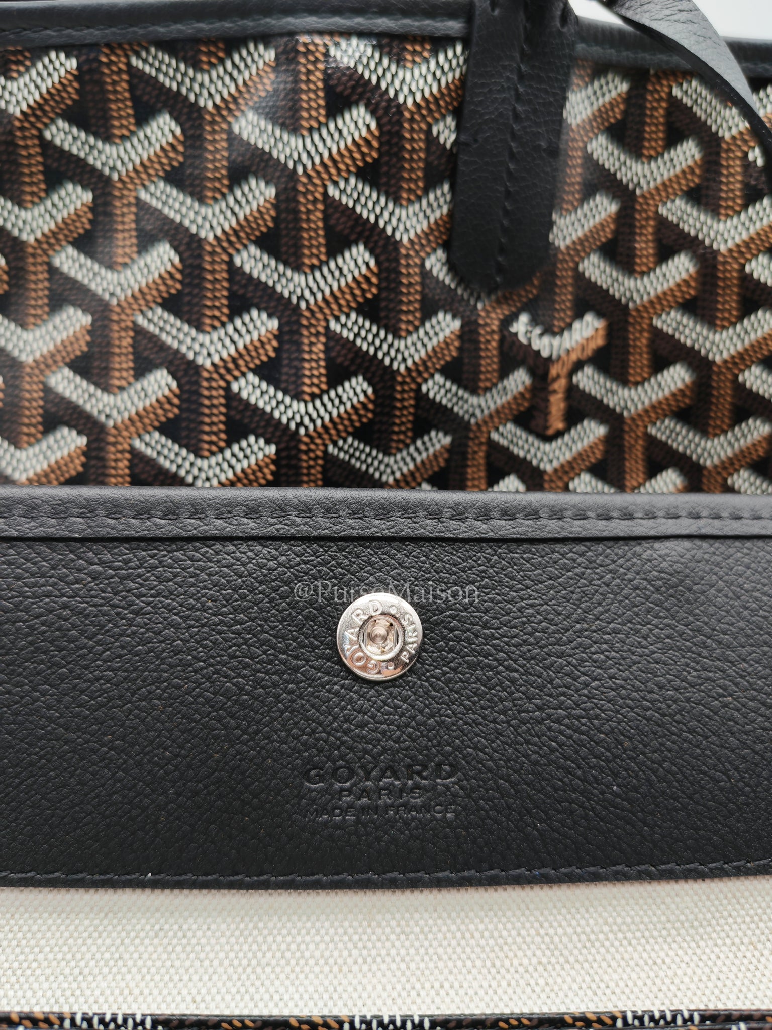 Saint Louis Black with Croc Universel Clip Charm in Goyardine Canvas Tote Bag | Purse Maison Luxury Bags Shop