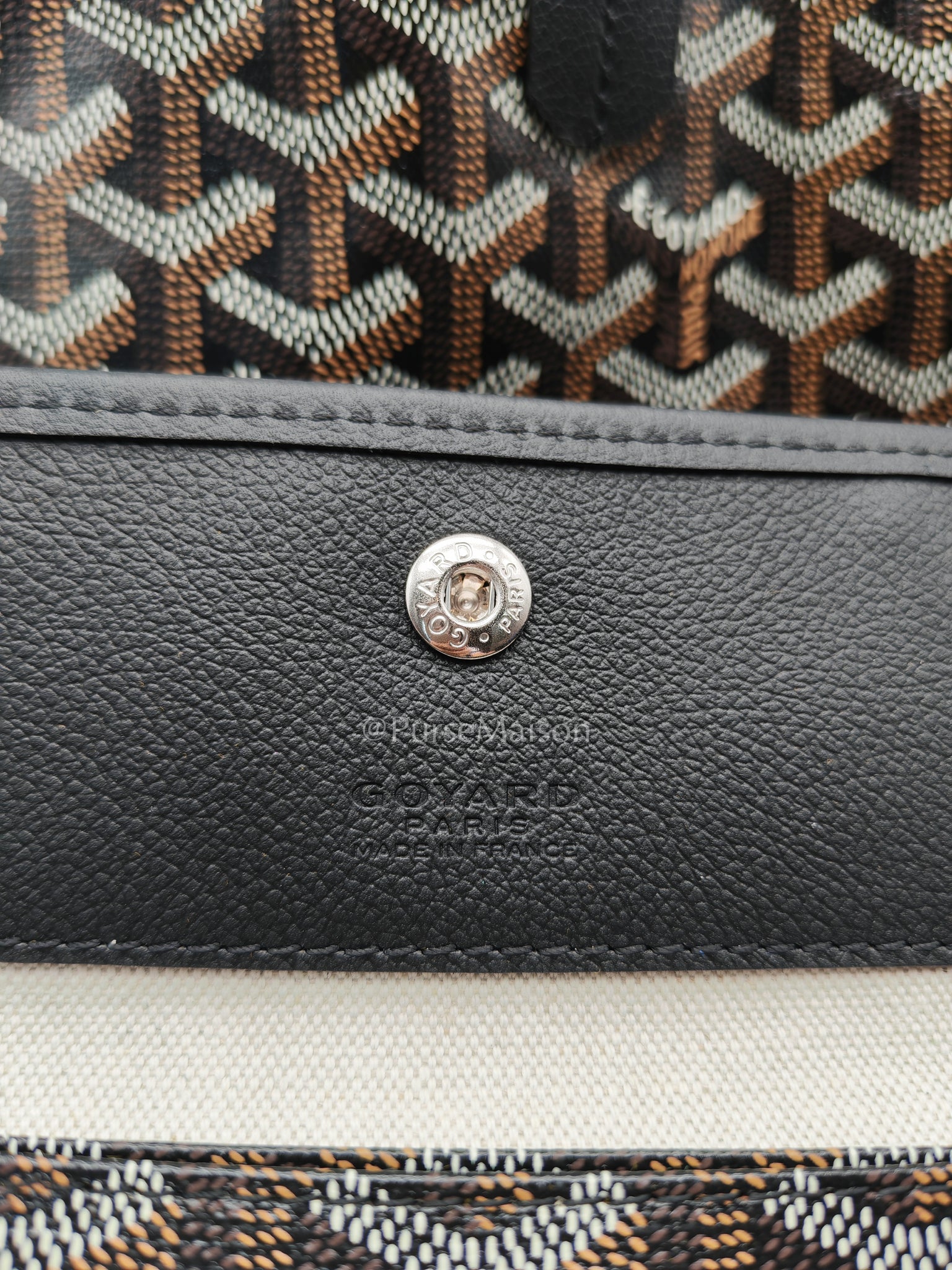 Saint Louis Black with Croc Universel Clip Charm in Goyardine Canvas Tote Bag | Purse Maison Luxury Bags Shop