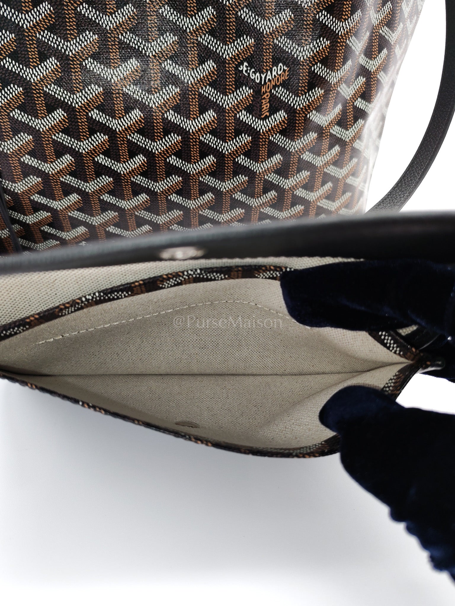 Saint Louis PM Black with Croc Universel Clip Charm in Goyardine Canvas Tote Bag | Purse Maison Luxury Bags Shop