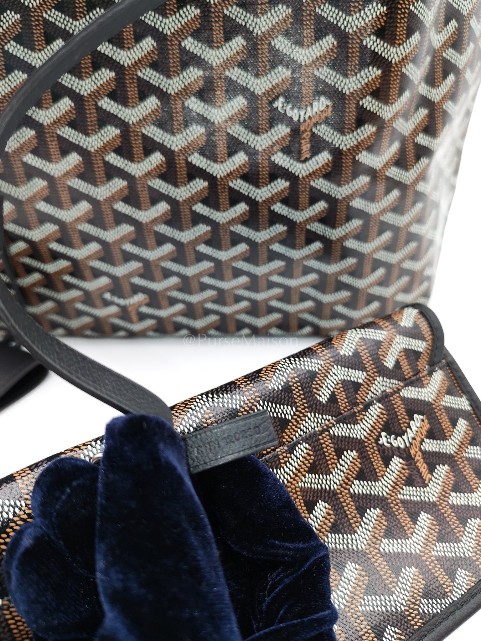 Saint Louis PM Black with Croc Universel Clip Charm in Goyardine Canvas Tote Bag | Purse Maison Luxury Bags Shop