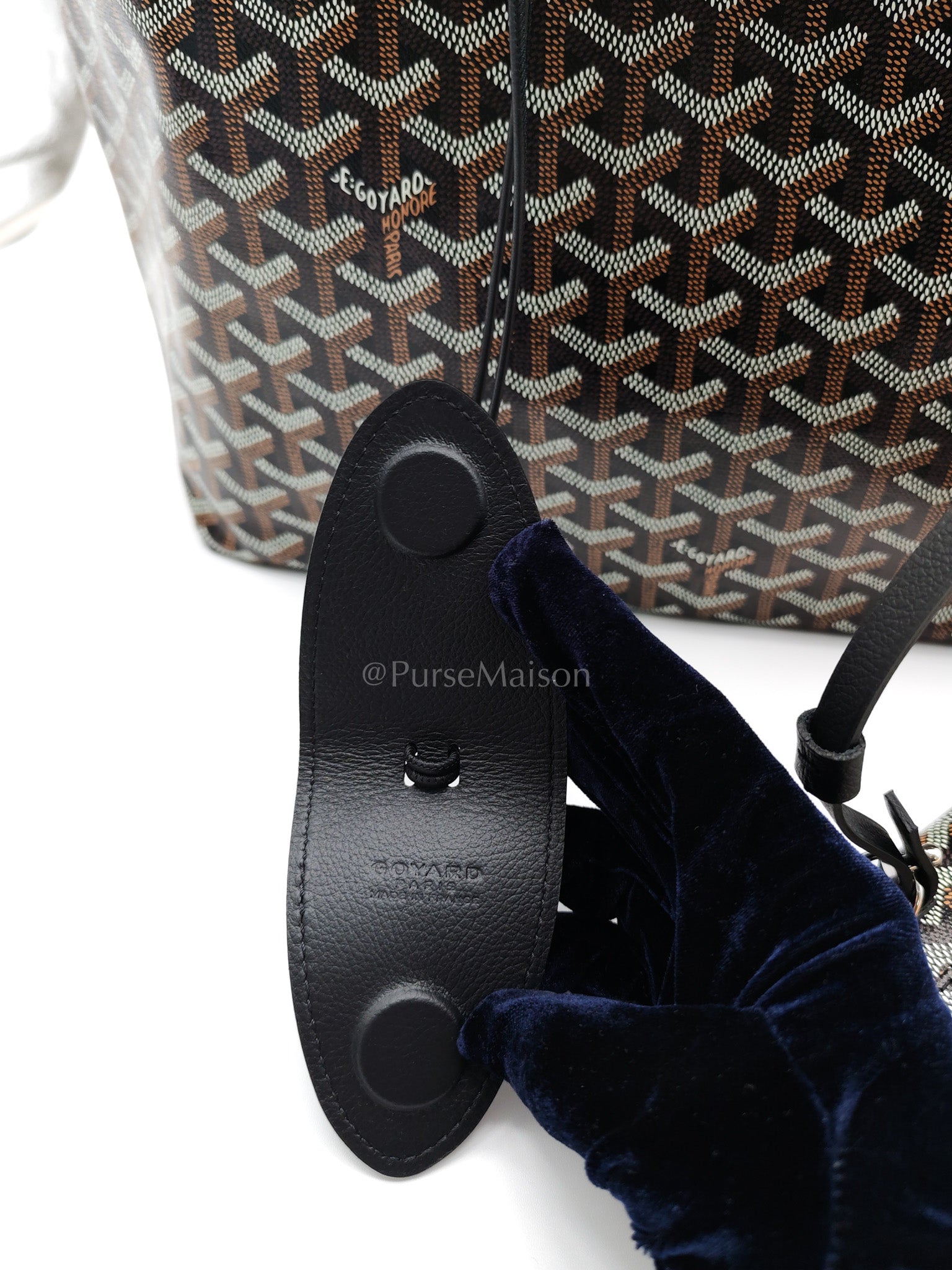 Saint Louis PM Black with Croc Universel Clip Charm in Goyardine Canvas Tote Bag | Purse Maison Luxury Bags Shop