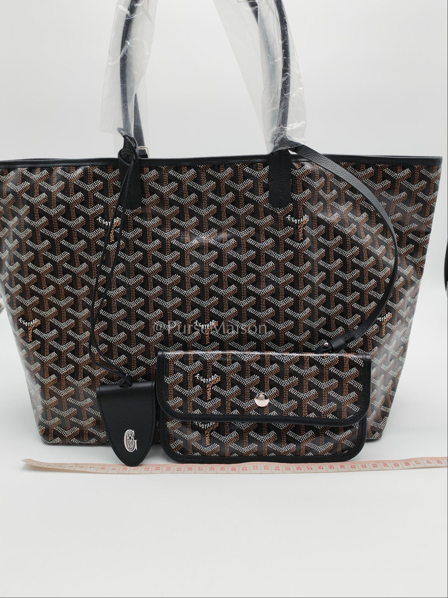 Saint Louis PM Black with Croc Universel Clip Charm in Goyardine Canvas Tote Bag | Purse Maison Luxury Bags Shop