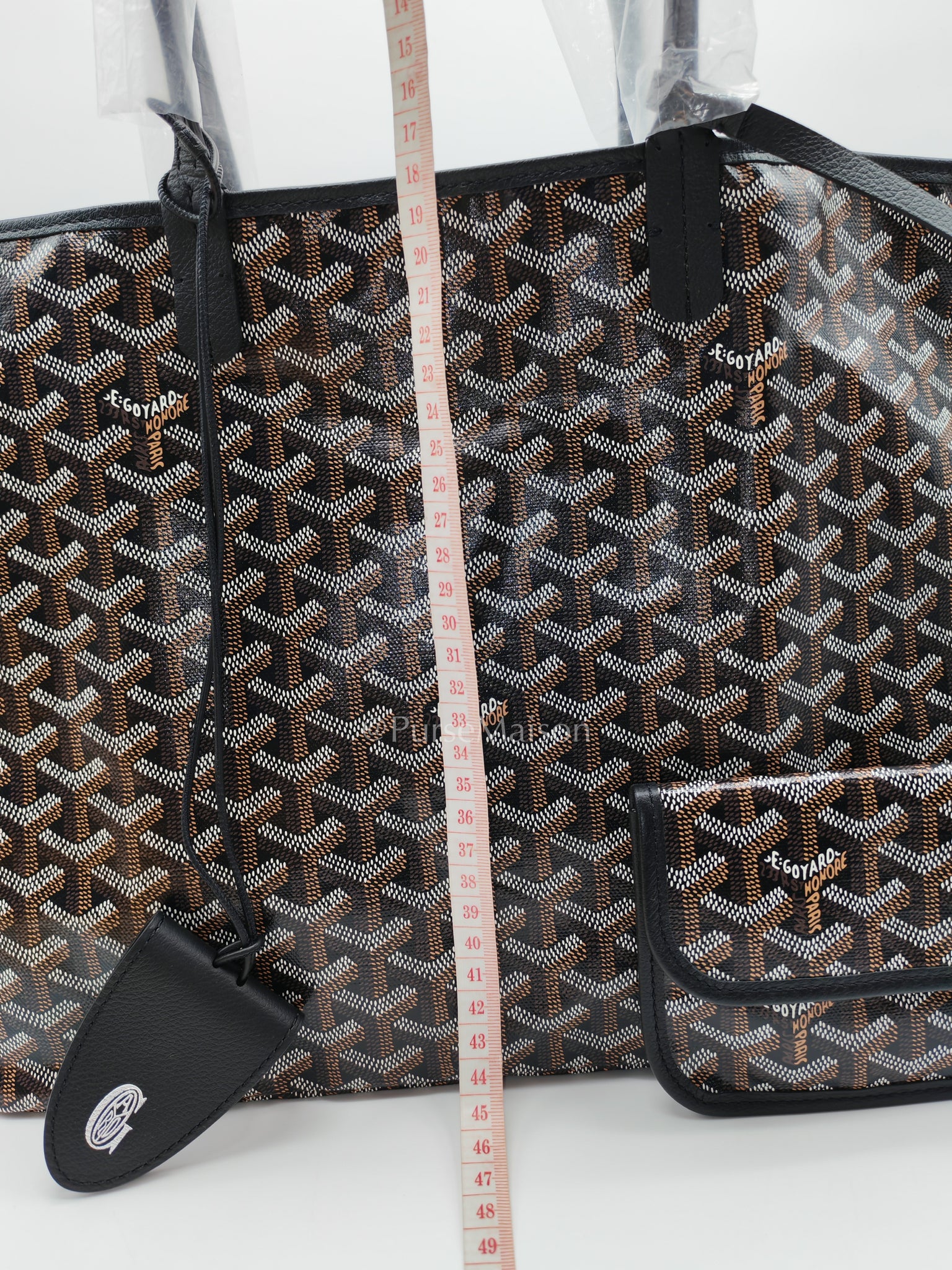 Saint Louis PM Black with Croc Universel Clip Charm in Goyardine Canvas Tote Bag | Purse Maison Luxury Bags Shop