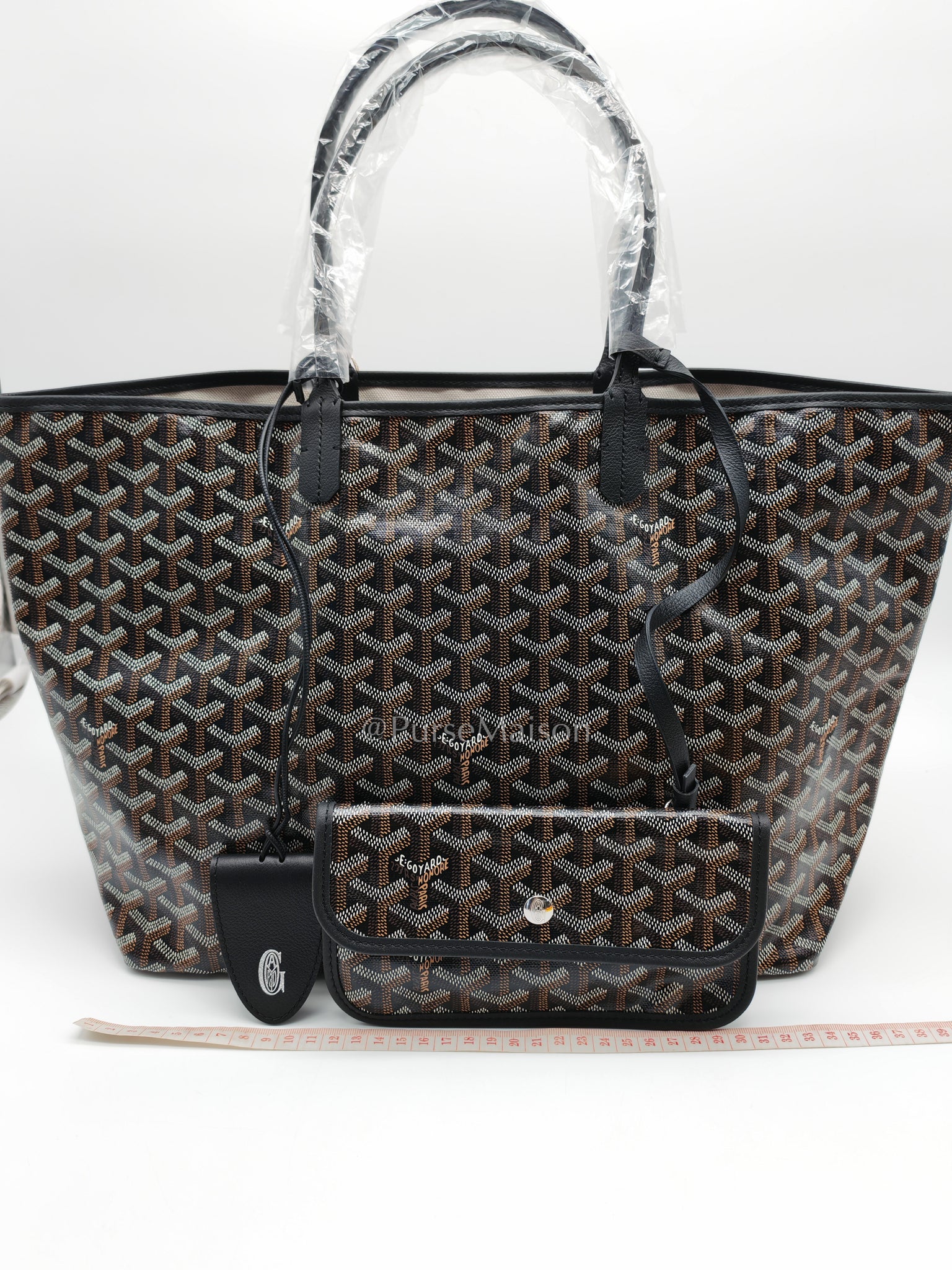 Saint Louis Black with Croc Universel Clip Charm in Goyardine Canvas Tote Bag | Purse Maison Luxury Bags Shop