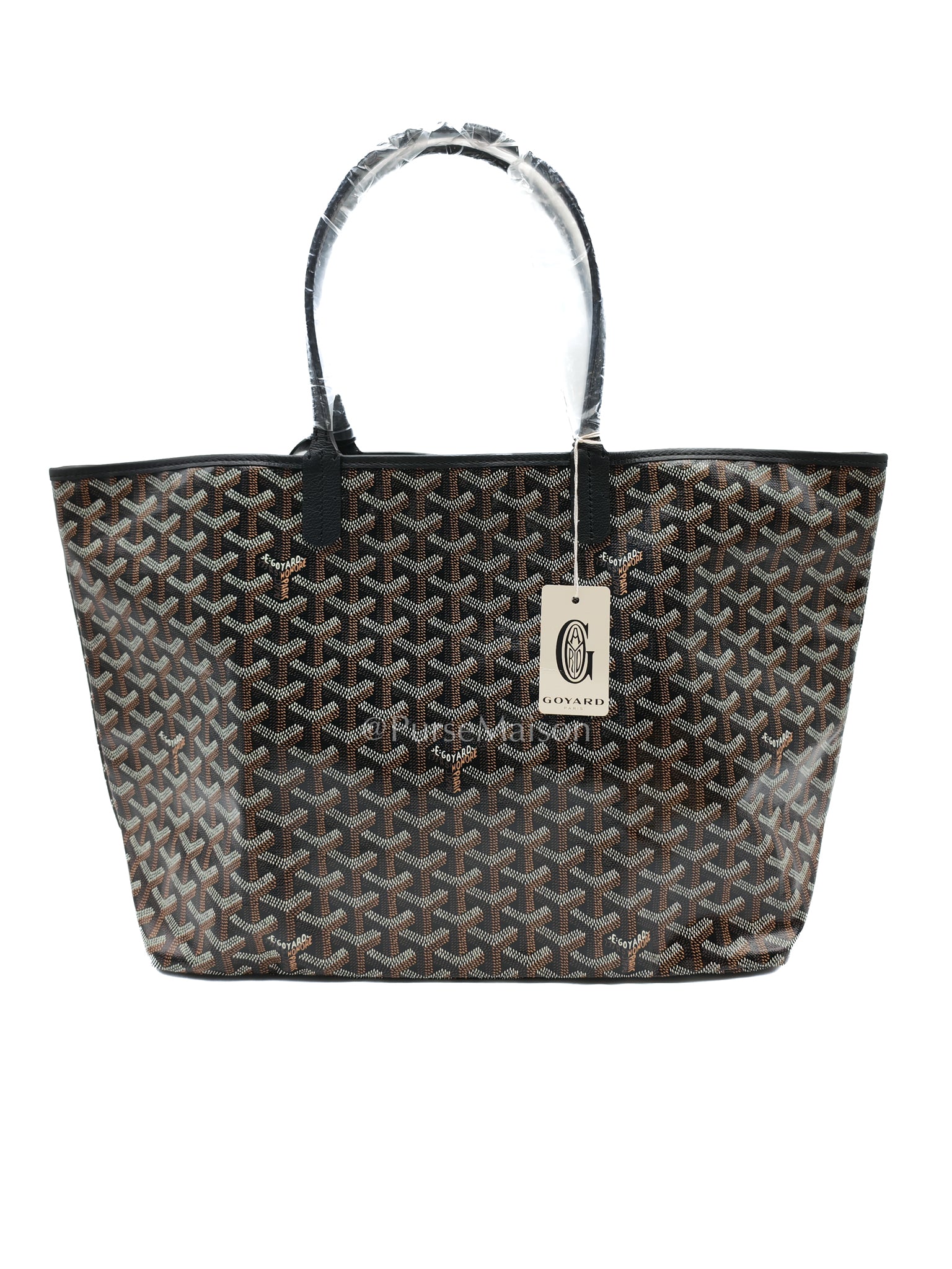 Saint Louis Black with Croc Universel Clip Charm in Goyardine Canvas Tote Bag | Purse Maison Luxury Bags Shop
