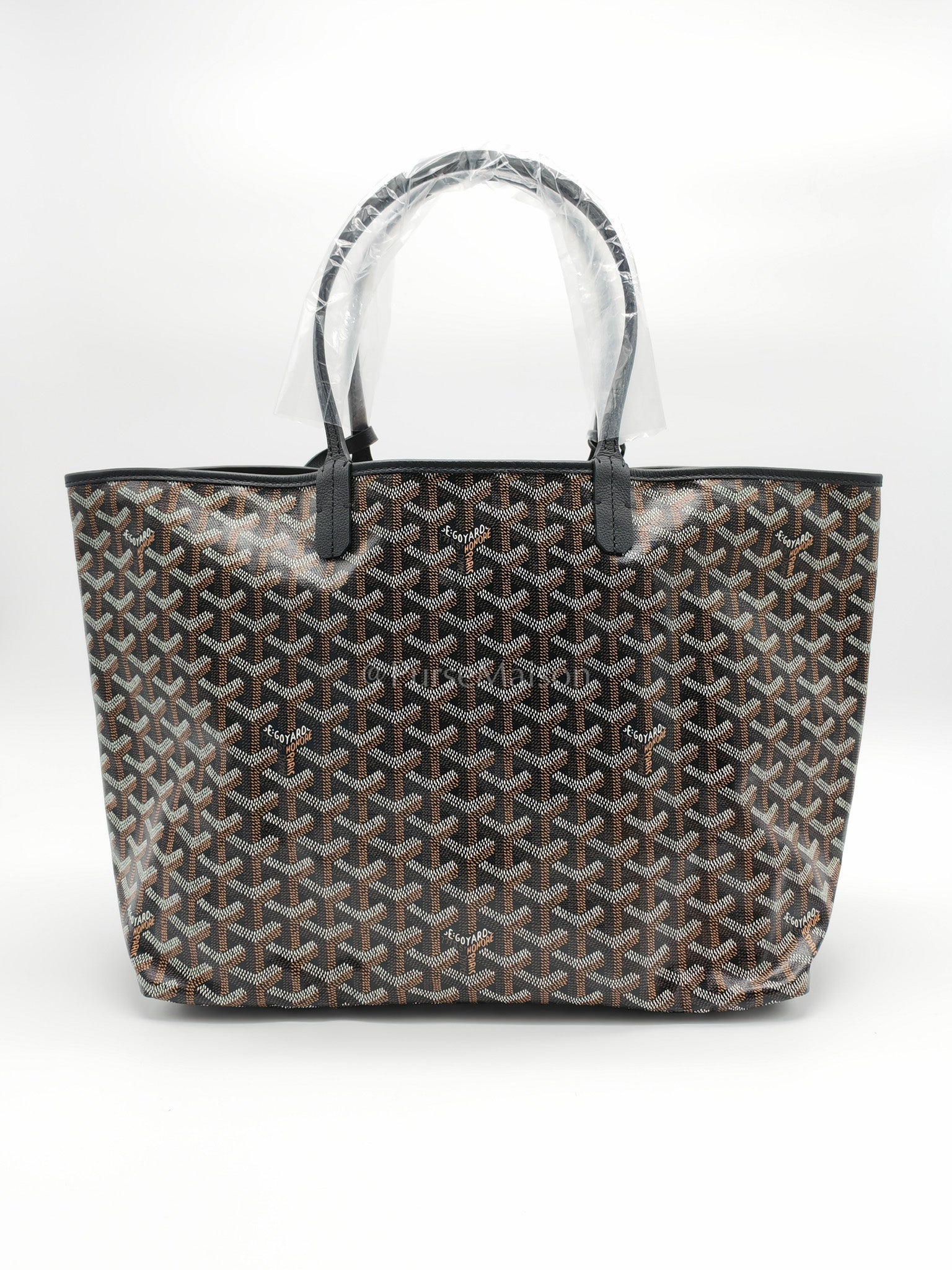 Saint Louis PM Black with Croc Universel Clip Charm in Goyardine Canvas Tote Bag | Purse Maison Luxury Bags Shop