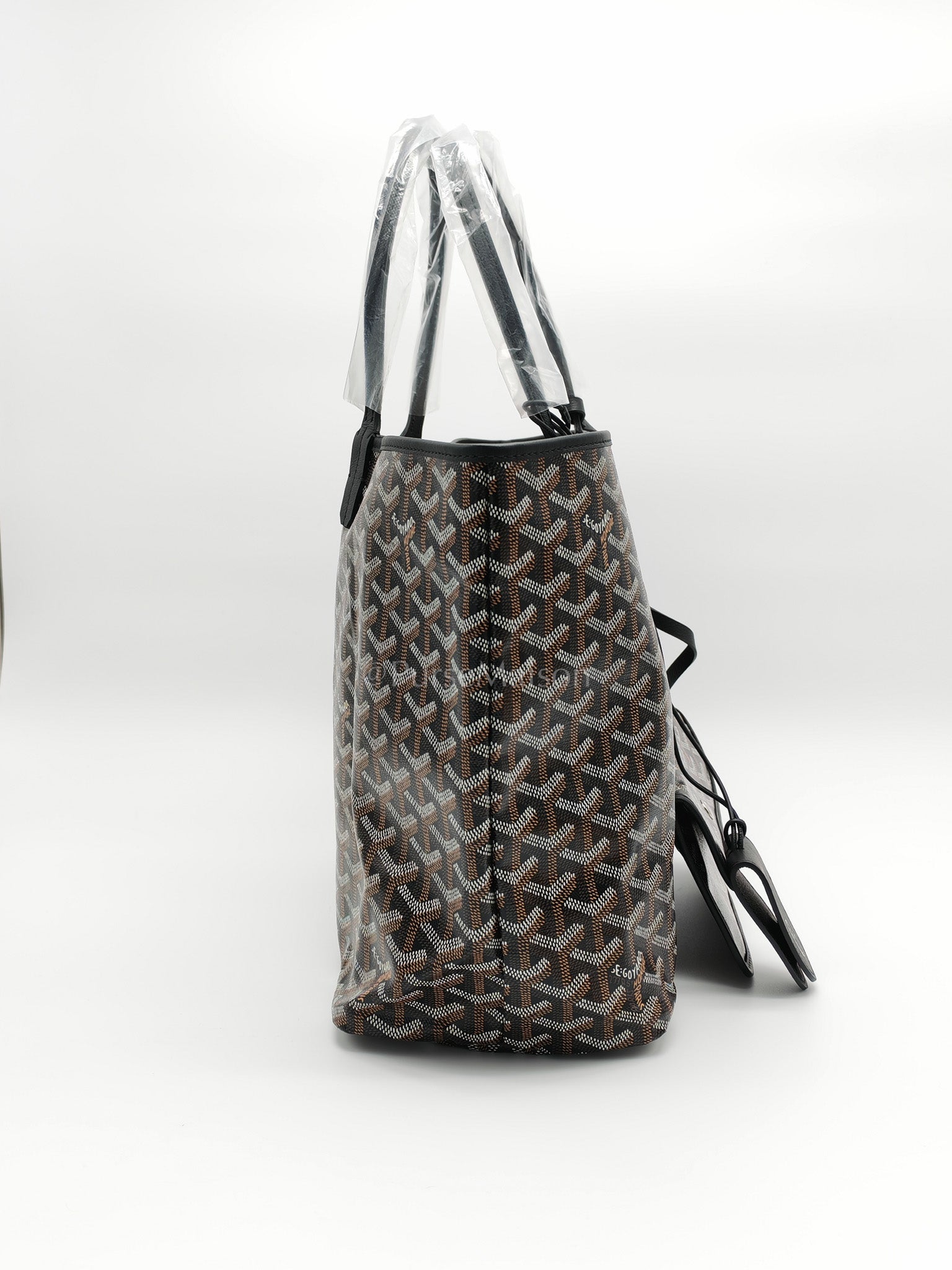 Saint Louis PM Black with Croc Universel Clip Charm in Goyardine Canvas Tote Bag | Purse Maison Luxury Bags Shop