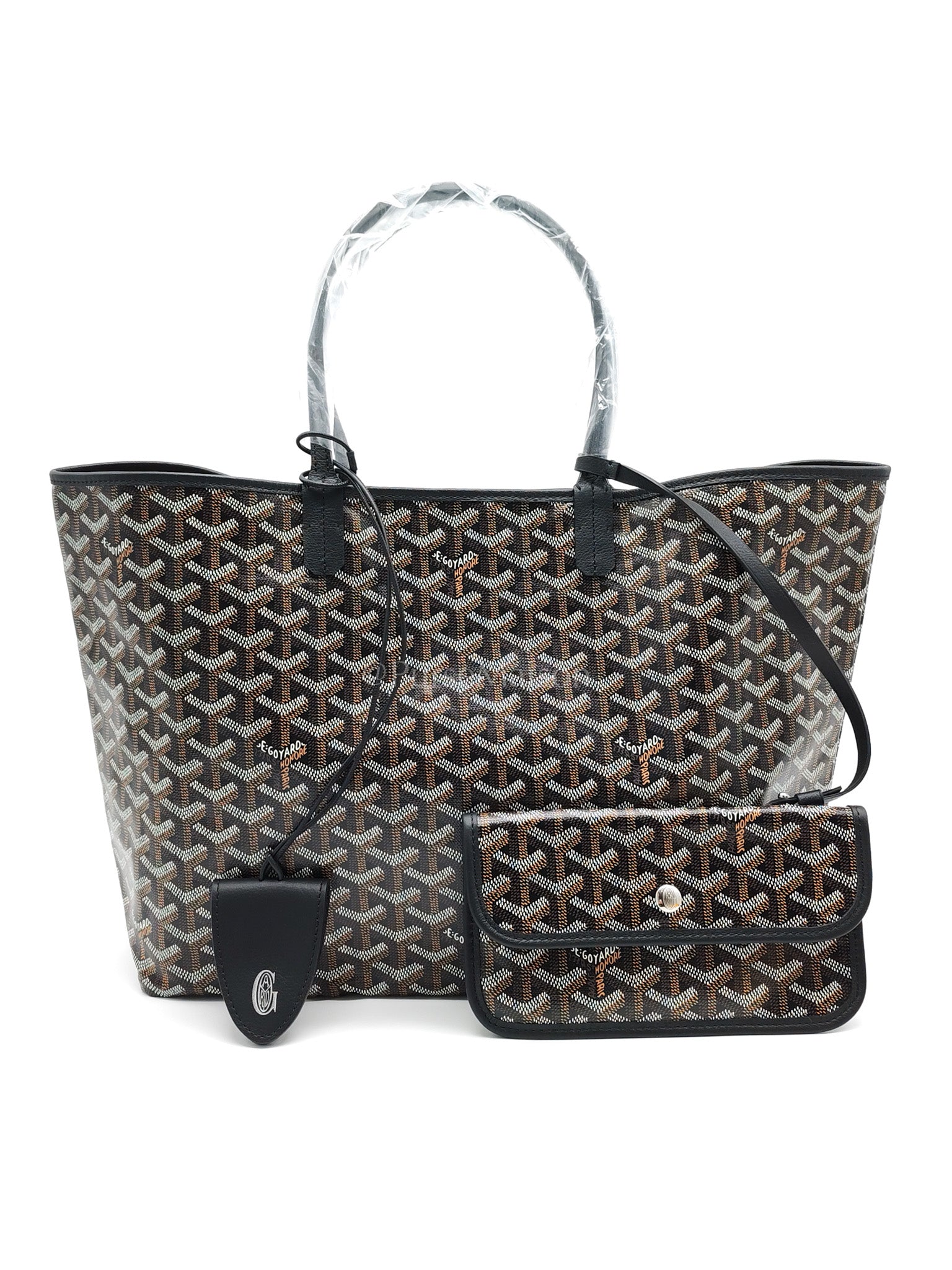 Saint Louis PM Black with Croc Universel Clip Charm in Goyardine Canvas Tote Bag | Purse Maison Luxury Bags Shop