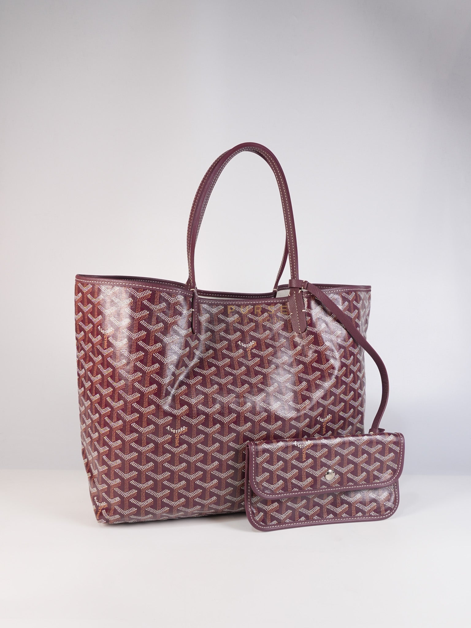 Saint Louis PM Bordeaux (Burgundy) in Goyardine Canvas | Purse Maison Luxury Bags Shop