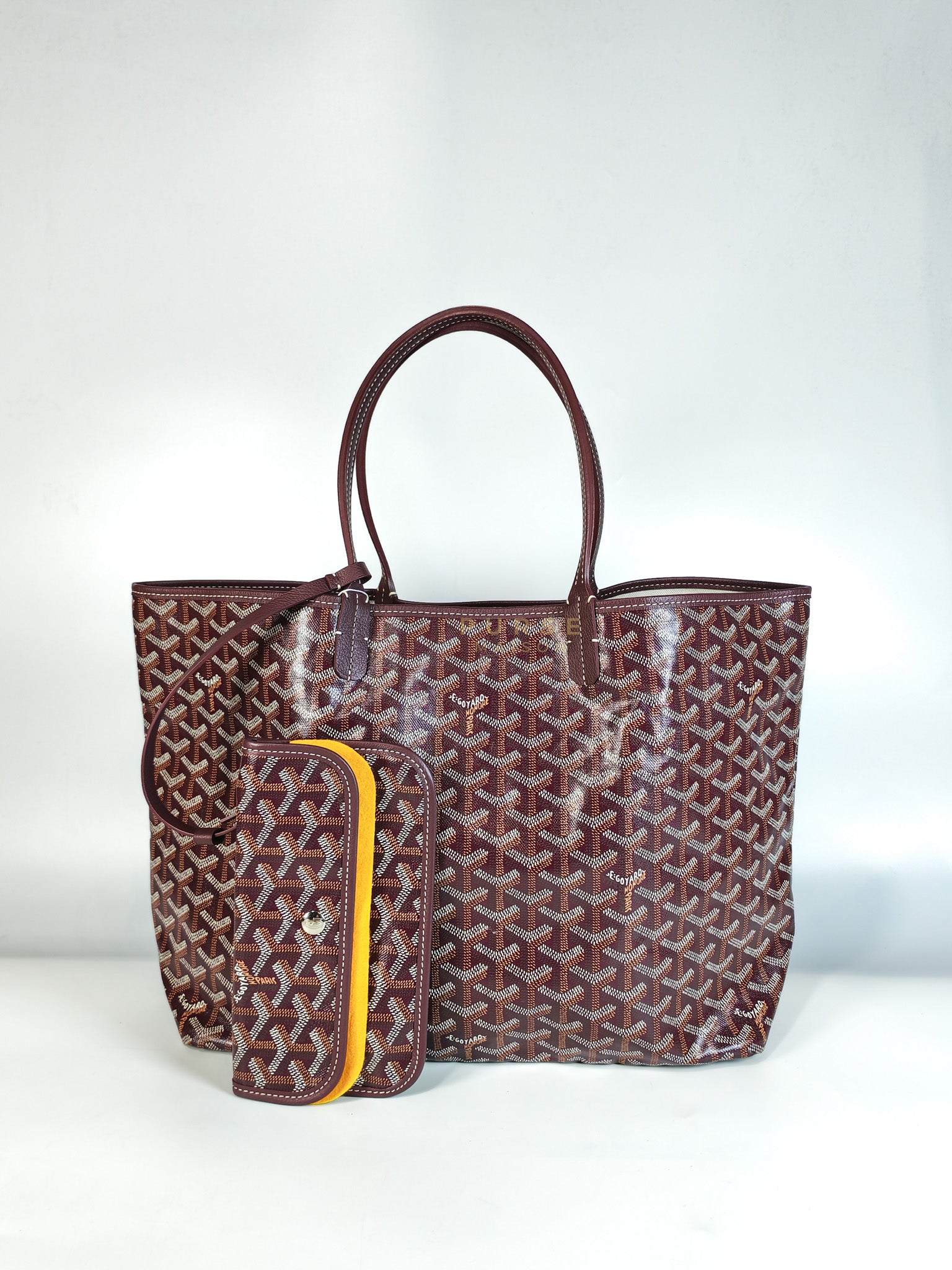 Saint Louis PM Bordeaux (Burgundy) in Goyardine Canvas | Purse Maison Luxury Bags Shop
