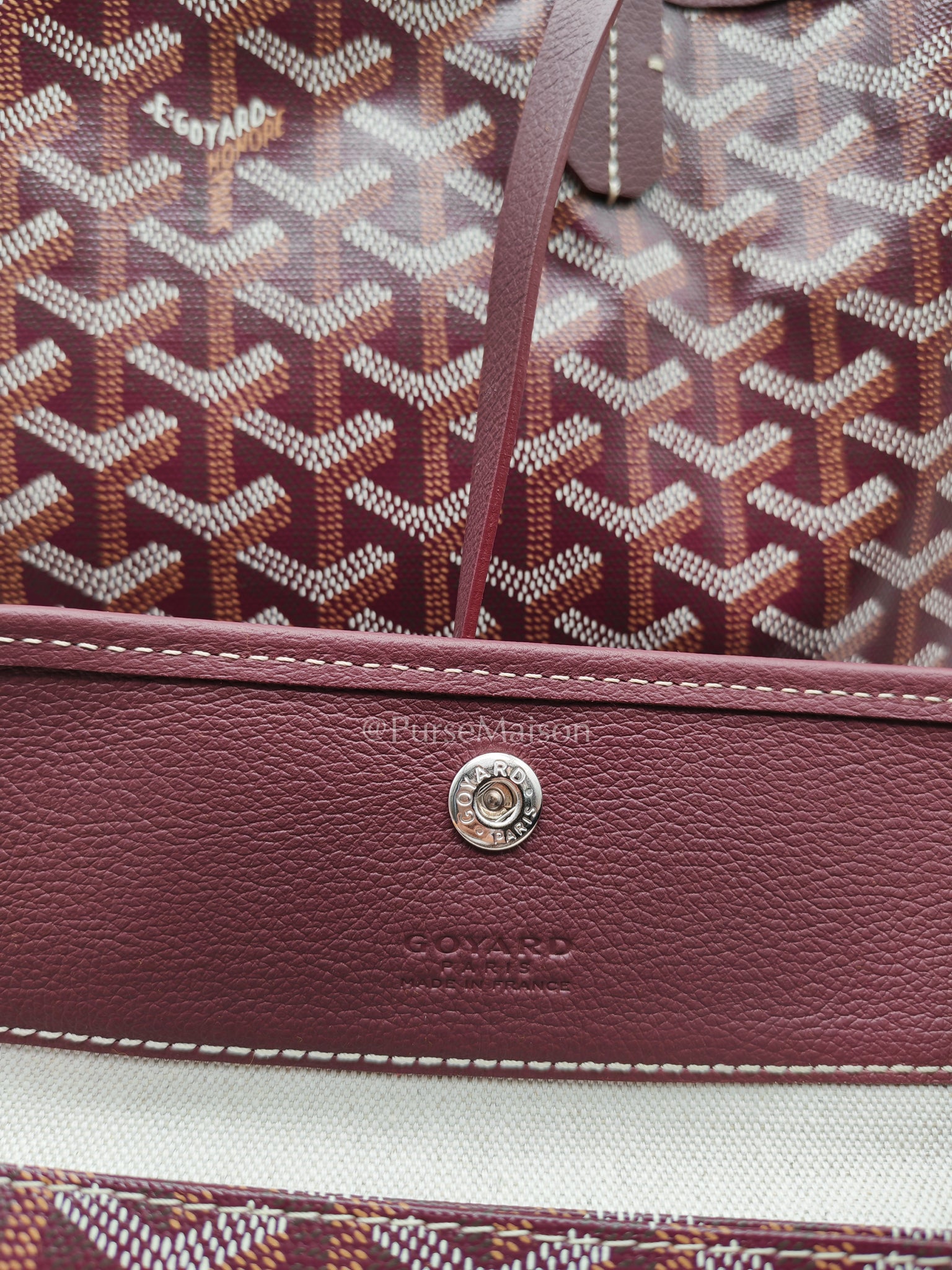 Saint Louis PM Burgundy with Croc Universel Clip Charm in Goyardine Canvas Tote Bag | Purse Maison Luxury Bags Shop