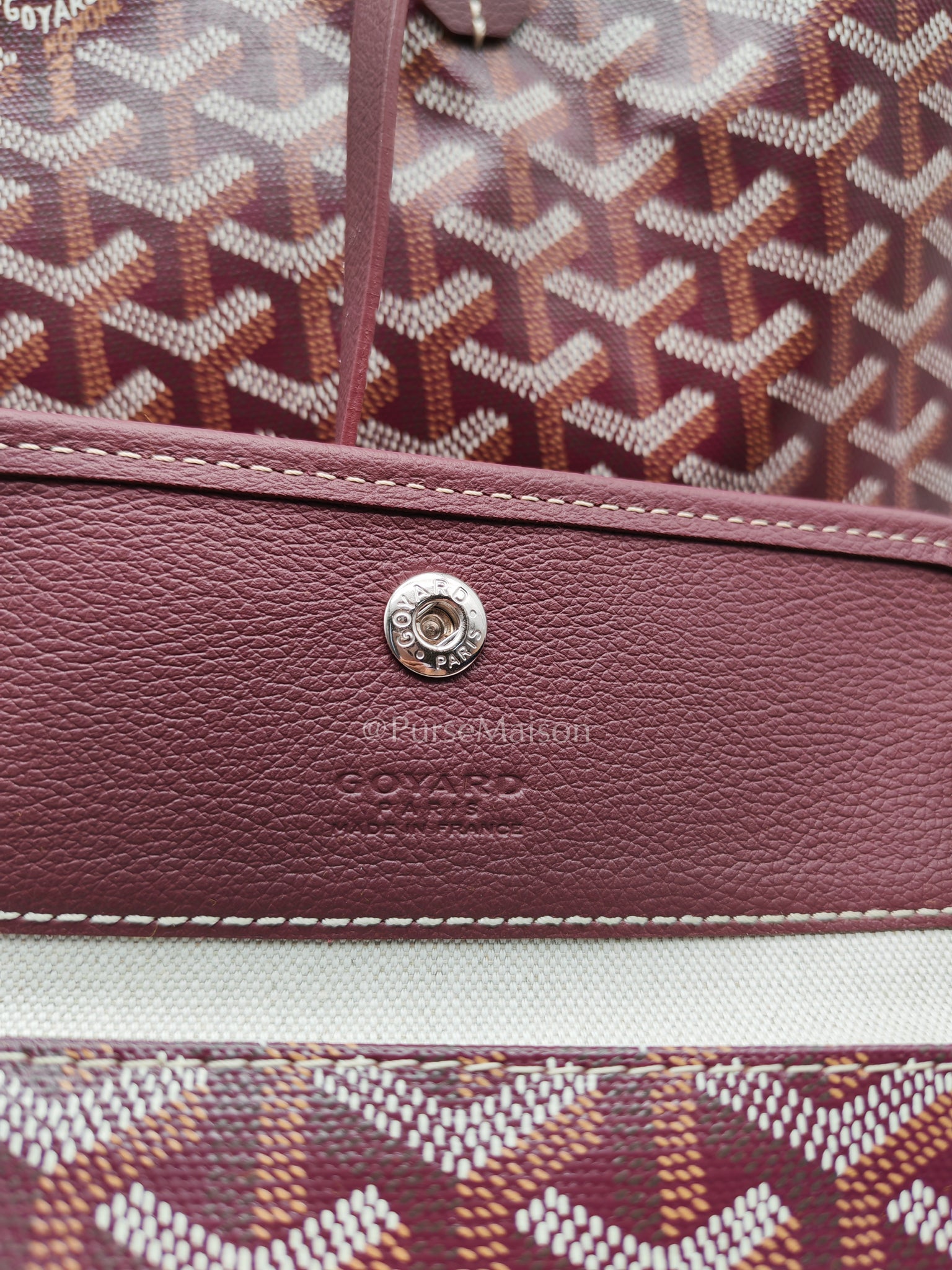 Saint Louis PM Burgundy with Croc Universel Clip Charm in Goyardine Canvas Tote Bag | Purse Maison Luxury Bags Shop