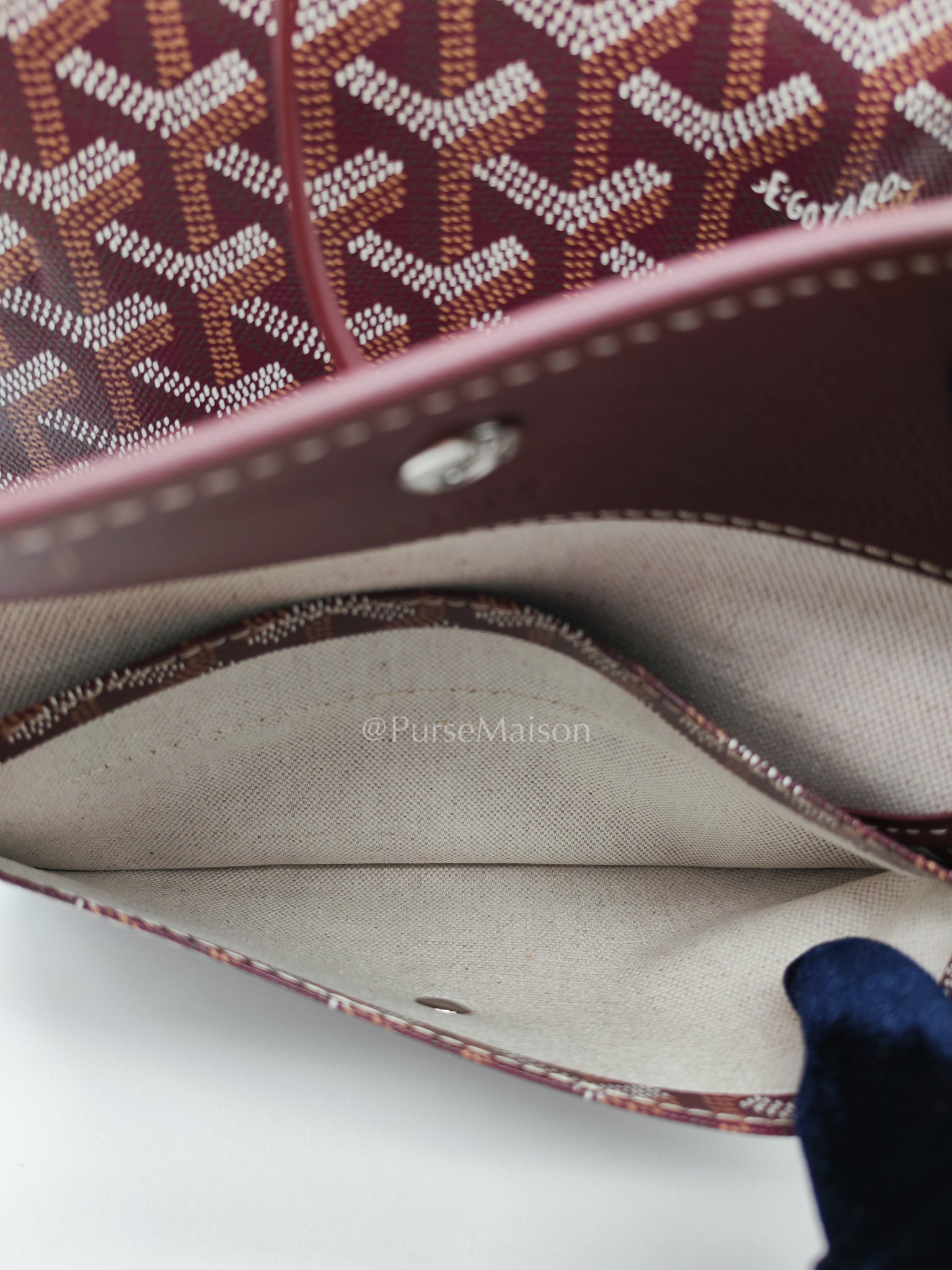Saint Louis PM Burgundy with Croc Universel Clip Charm in Goyardine Canvas Tote Bag | Purse Maison Luxury Bags Shop