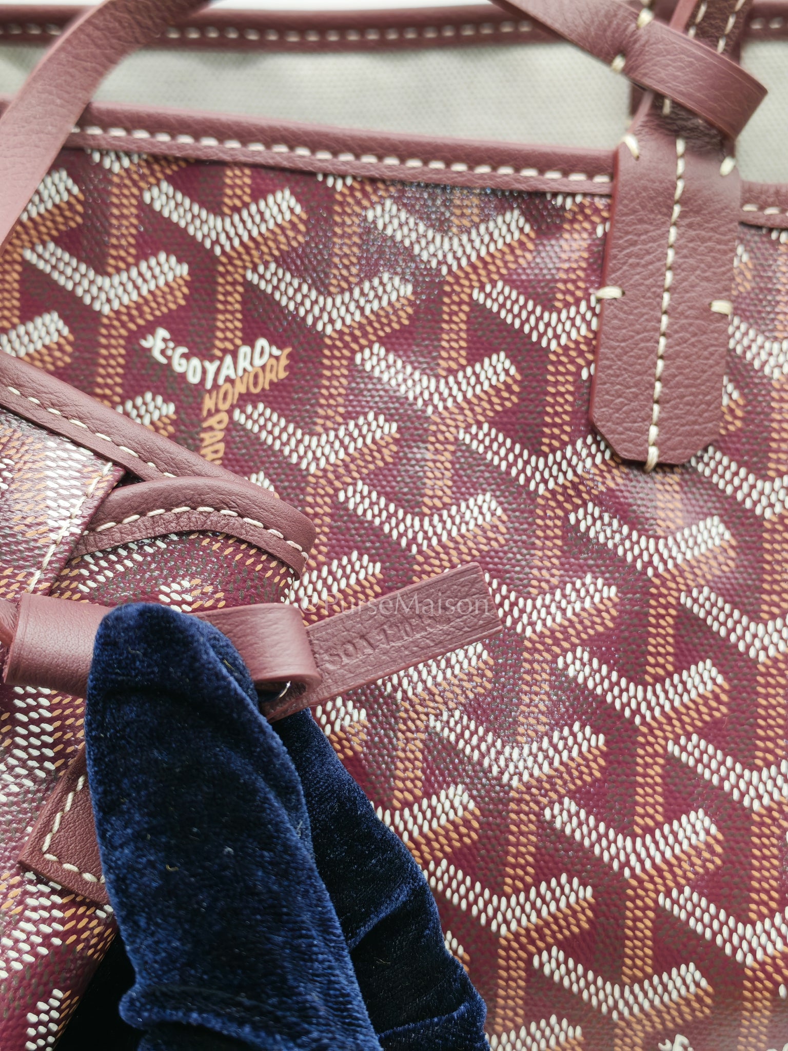 Saint Louis PM Burgundy with Croc Universel Clip Charm in Goyardine Canvas Tote Bag | Purse Maison Luxury Bags Shop