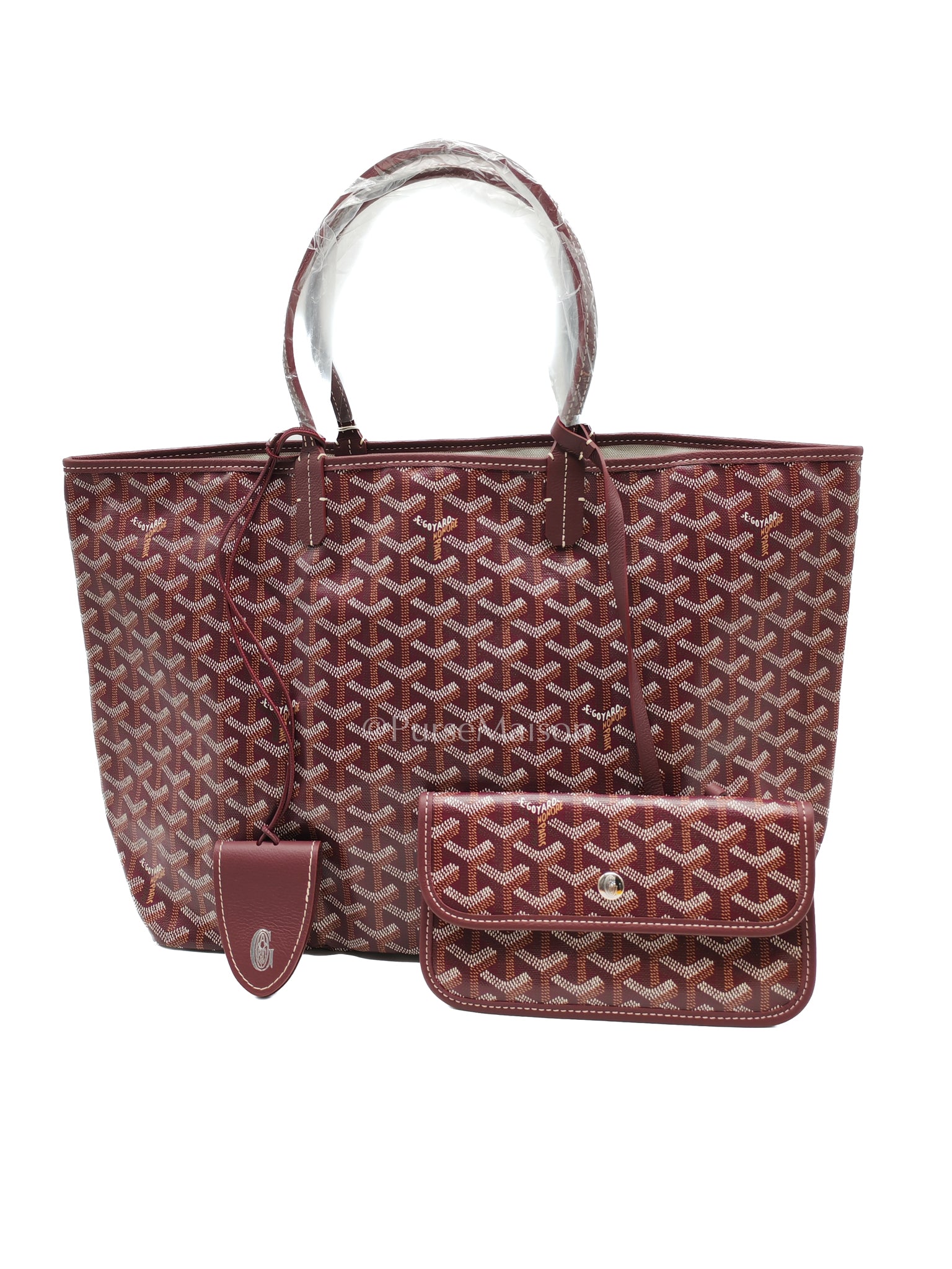 Saint Louis PM Burgundy with Croc Universel Clip Charm in Goyardine Canvas Tote Bag | Purse Maison Luxury Bags Shop