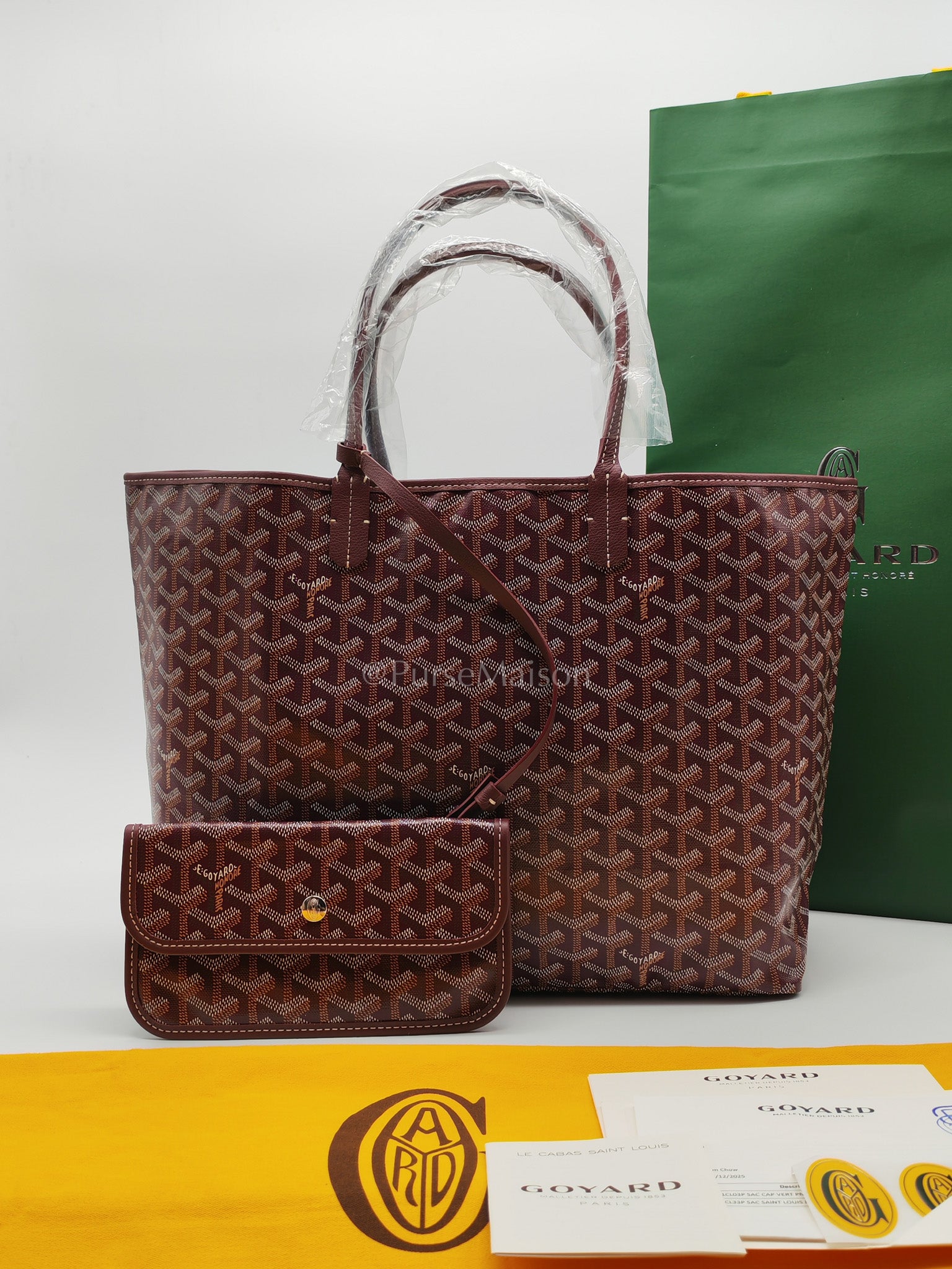 Saint Louis PM Bordeaux in Goyardine Canvas | Purse Maison Luxury Bags Shop