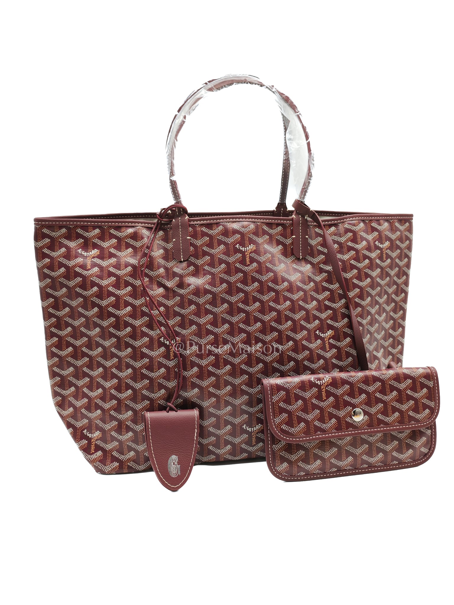 Saint Louis PM Burgundy with Croc Universel Clip Charm in Goyardine Canvas Tote Bag | Purse Maison Luxury Bags Shop