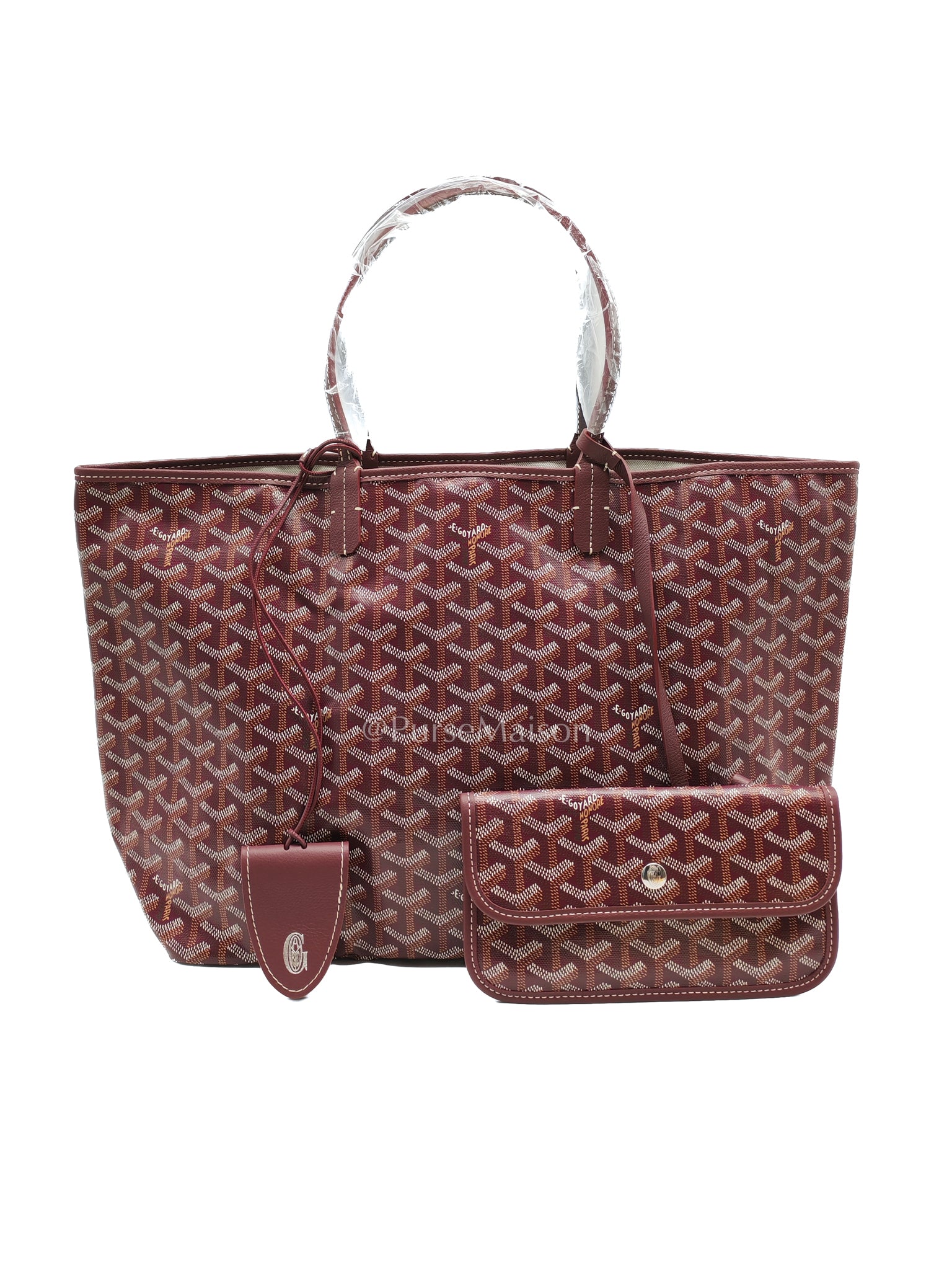 Saint Louis PM Burgundy with Croc Universel Clip Charm in Goyardine Canvas Tote Bag | Purse Maison Luxury Bags Shop