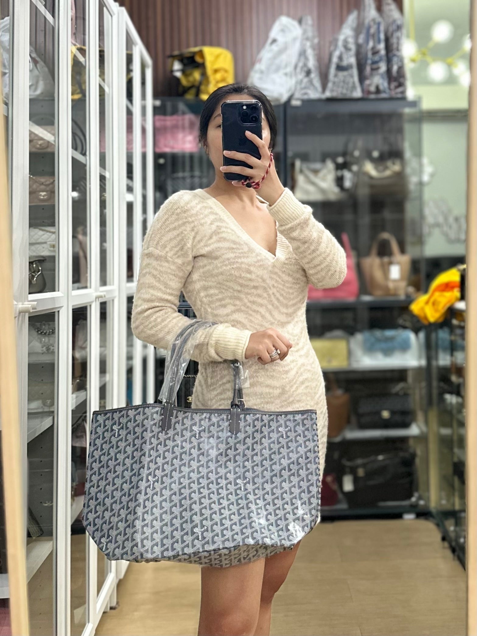 Saint Louis PM Gray Goyardine Canvas | Purse Maison Luxury Bags Shop
