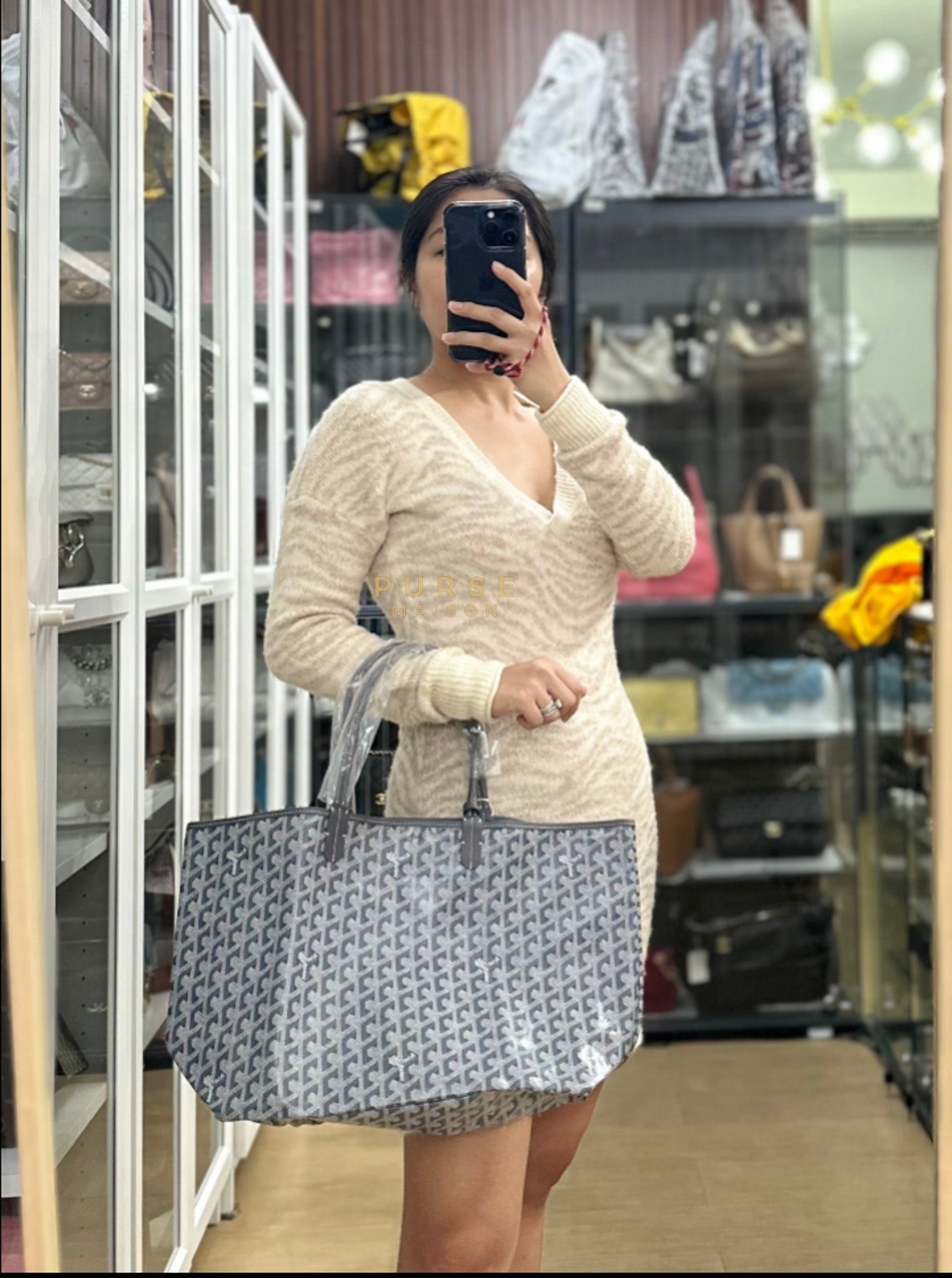 Saint Louis PM Gray in Goyardine Canvas | Purse Maison Luxury Bags Shop