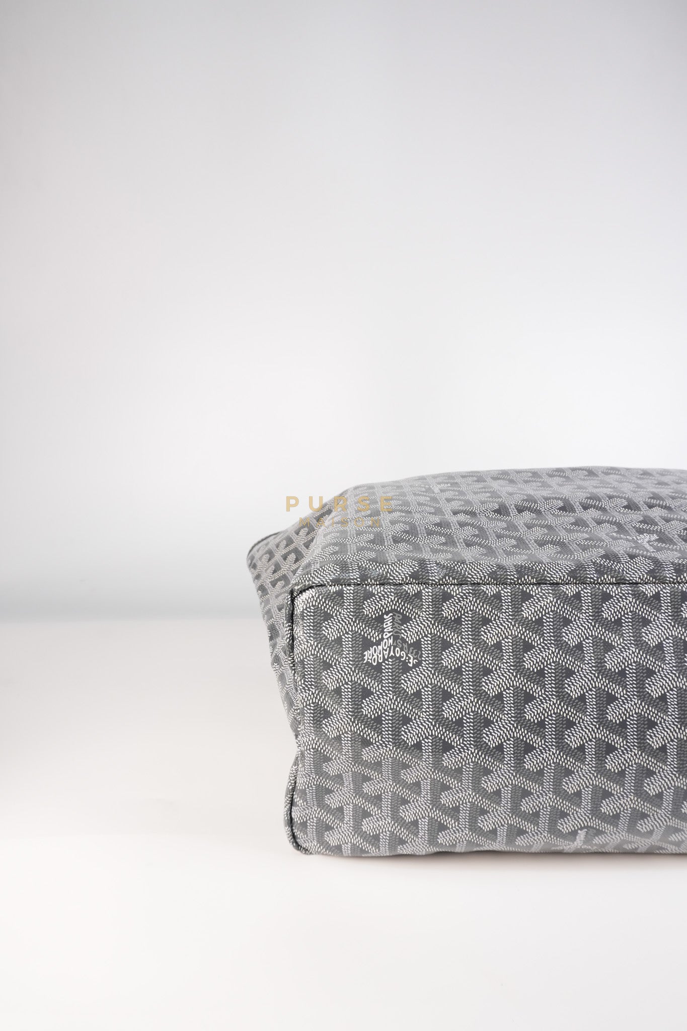 Saint Louis PM Gray in Goyardine Canvas with Hulot Motif | Purse Maison Luxury Bags Shop