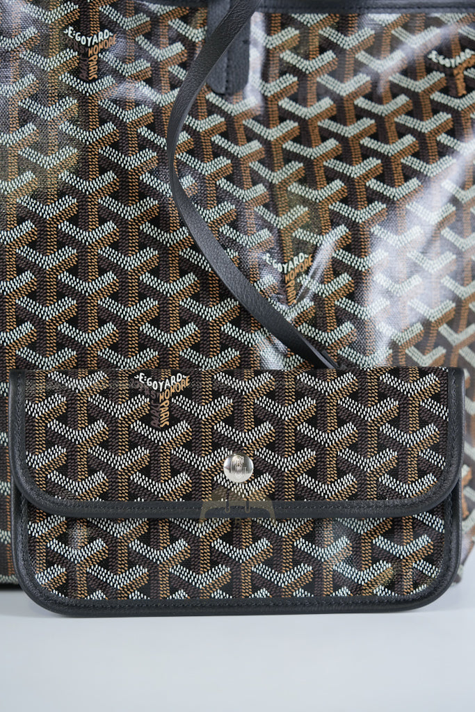 Saint Louis PM in Black Goyardine Canvas | Purse Maison Luxury Bags Shop