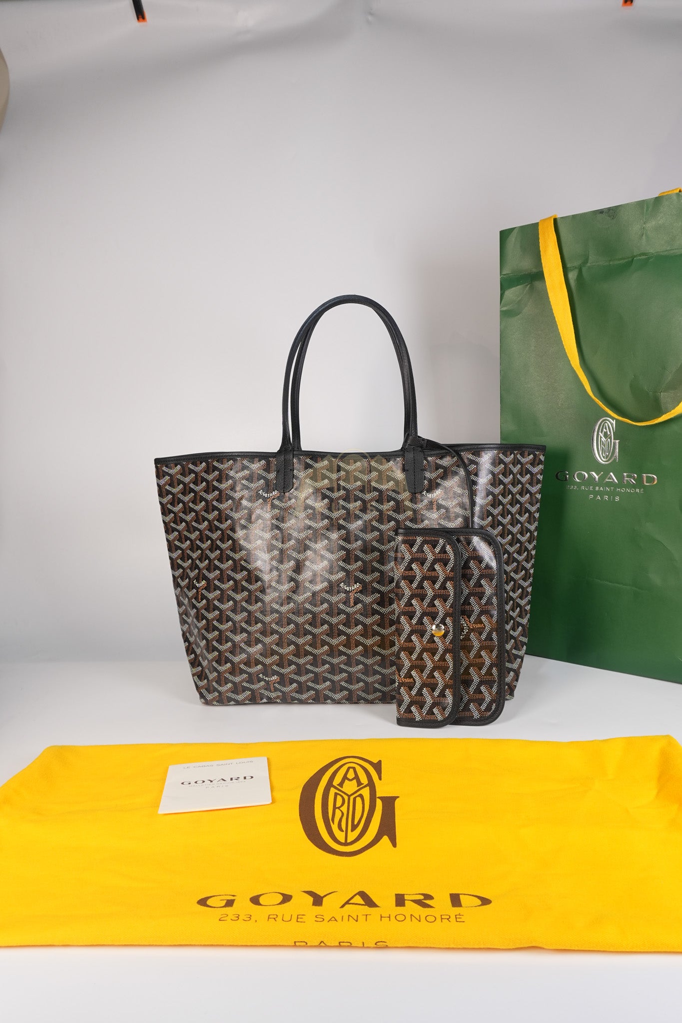 Saint Louis PM in Black Goyardine Canvas | Purse Maison Luxury Bags Shop