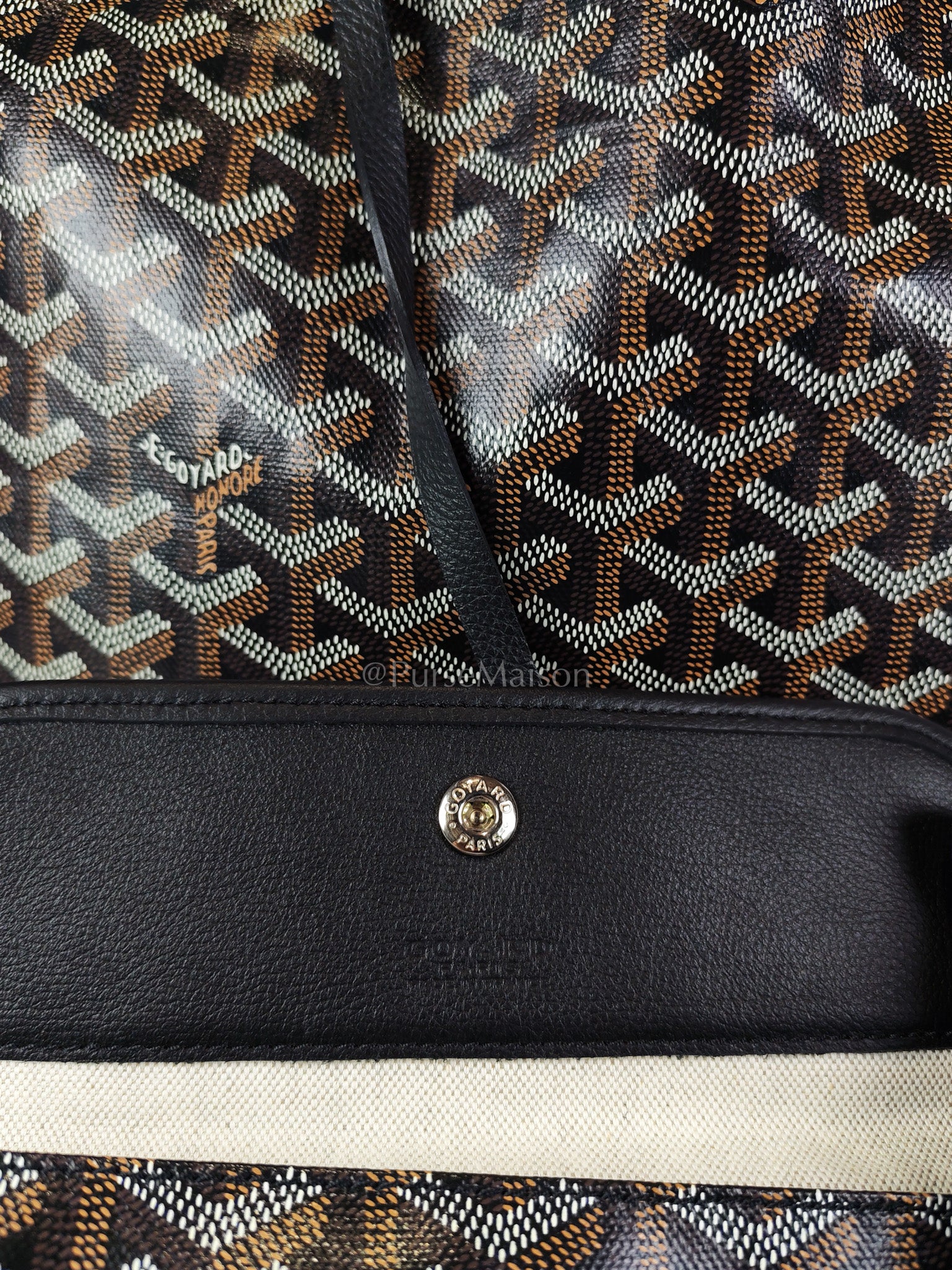 Saint Louis PM in Black Goyardine Canvas Tote Bag | Purse Maison Luxury Bags Shop