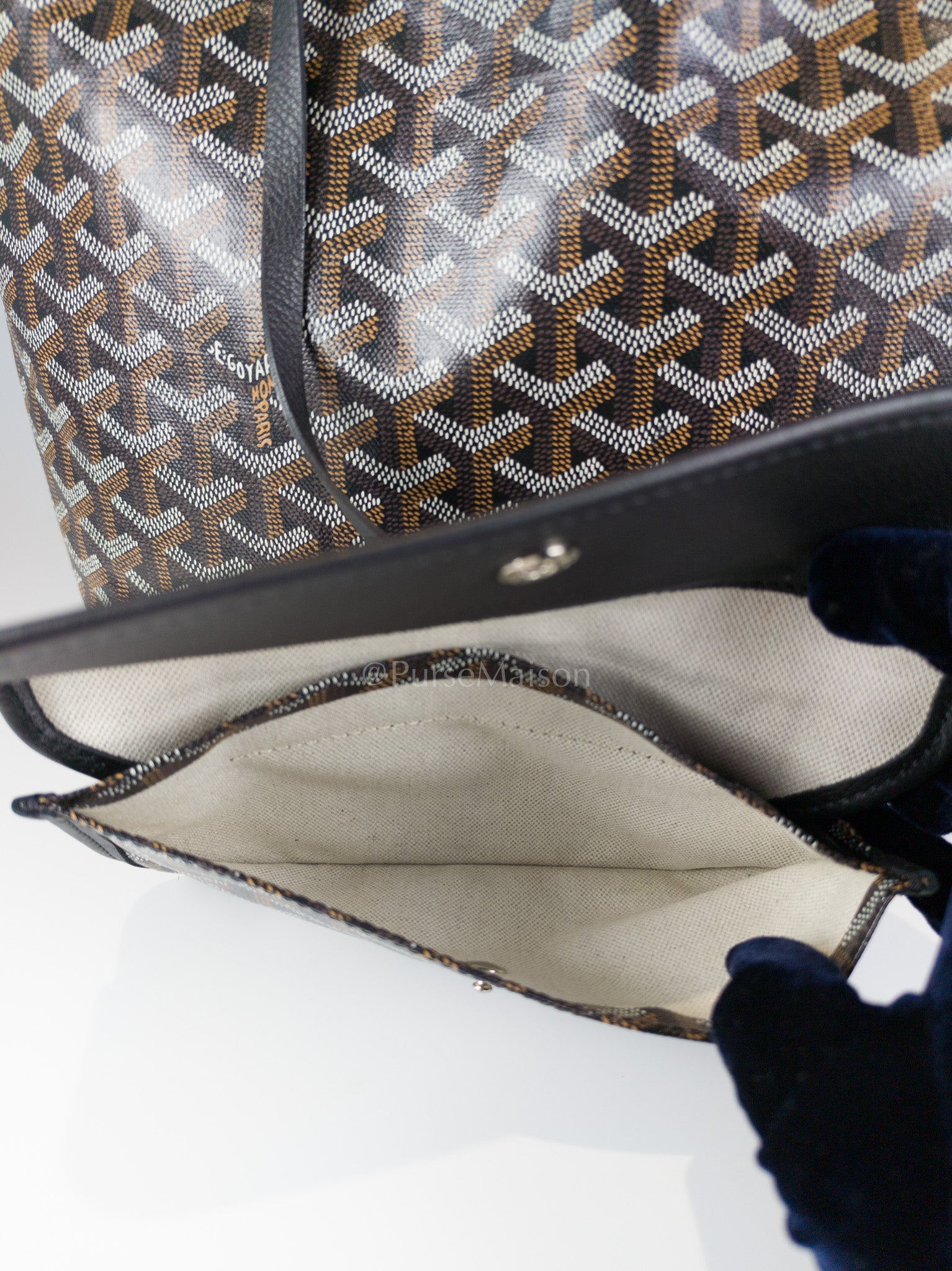 Saint Louis PM in Black Goyardine Canvas Tote Bag | Purse Maison Luxury Bags Shop