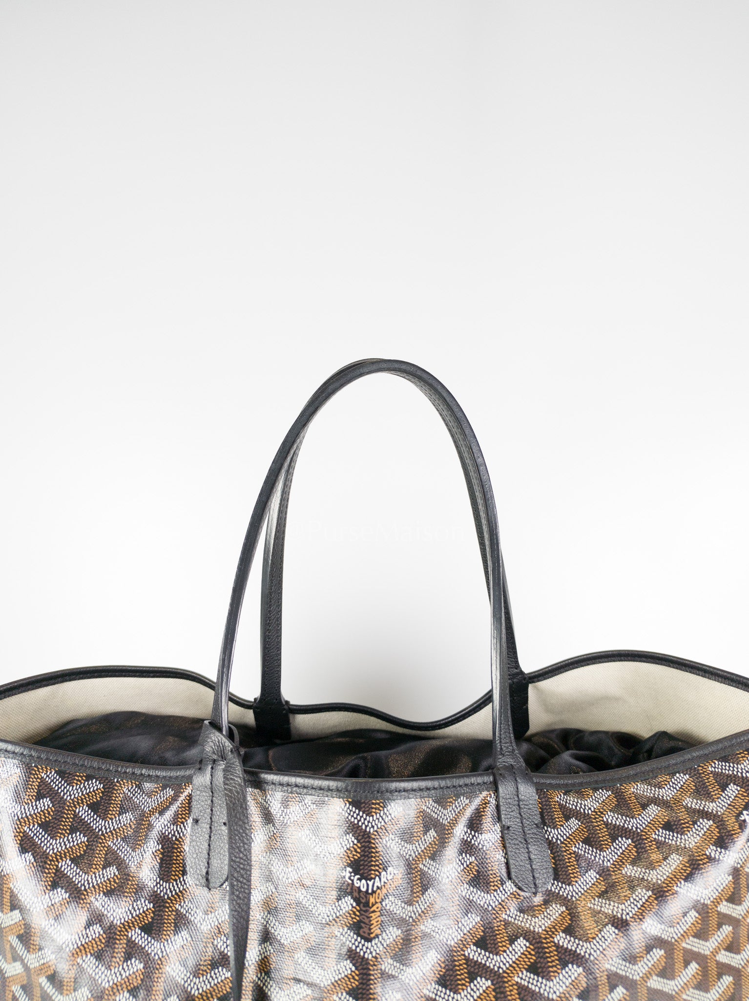 Saint Louis PM in Black Goyardine Canvas Tote Bag | Purse Maison Luxury Bags Shop