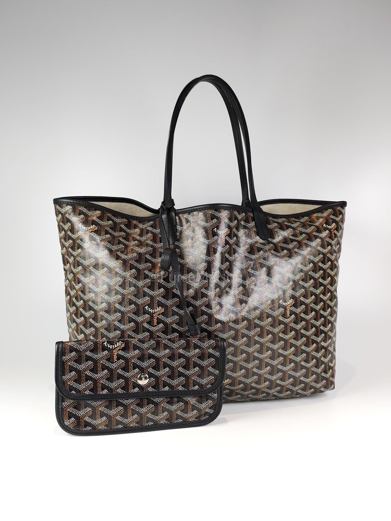 Saint Louis PM in Black Goyardine Canvas Tote Bag | Purse Maison Luxury Bags Shop