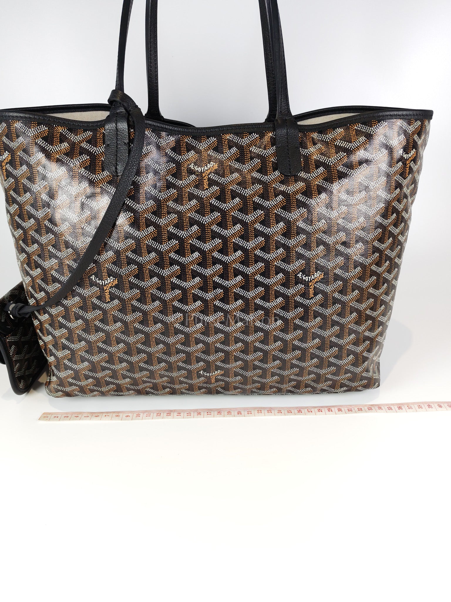 Saint Louis PM in Black Goyardine Canvas Tote Bag | Purse Maison Luxury Bags Shop