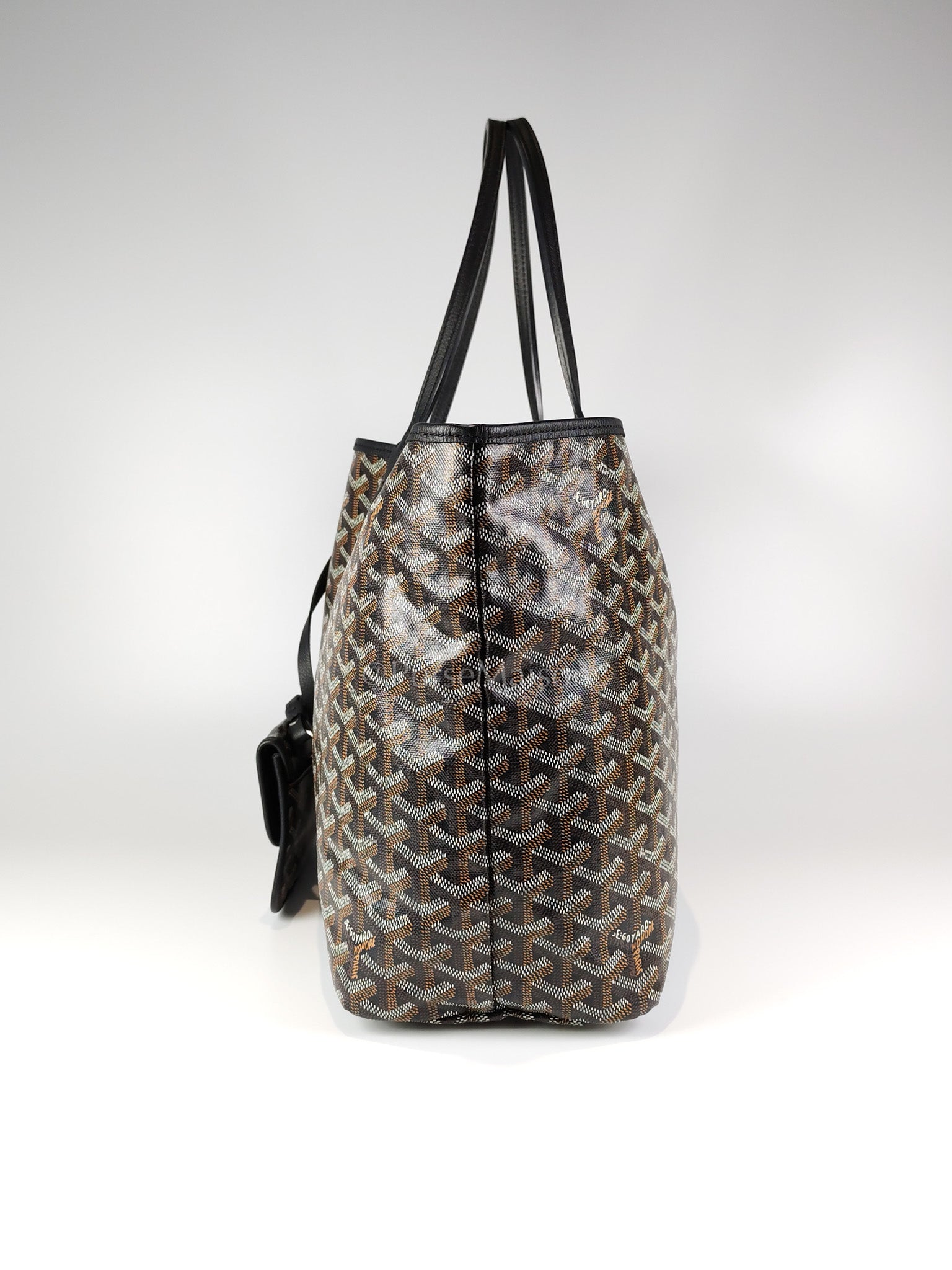 Saint Louis PM in Black Goyardine Canvas Tote Bag | Purse Maison Luxury Bags Shop