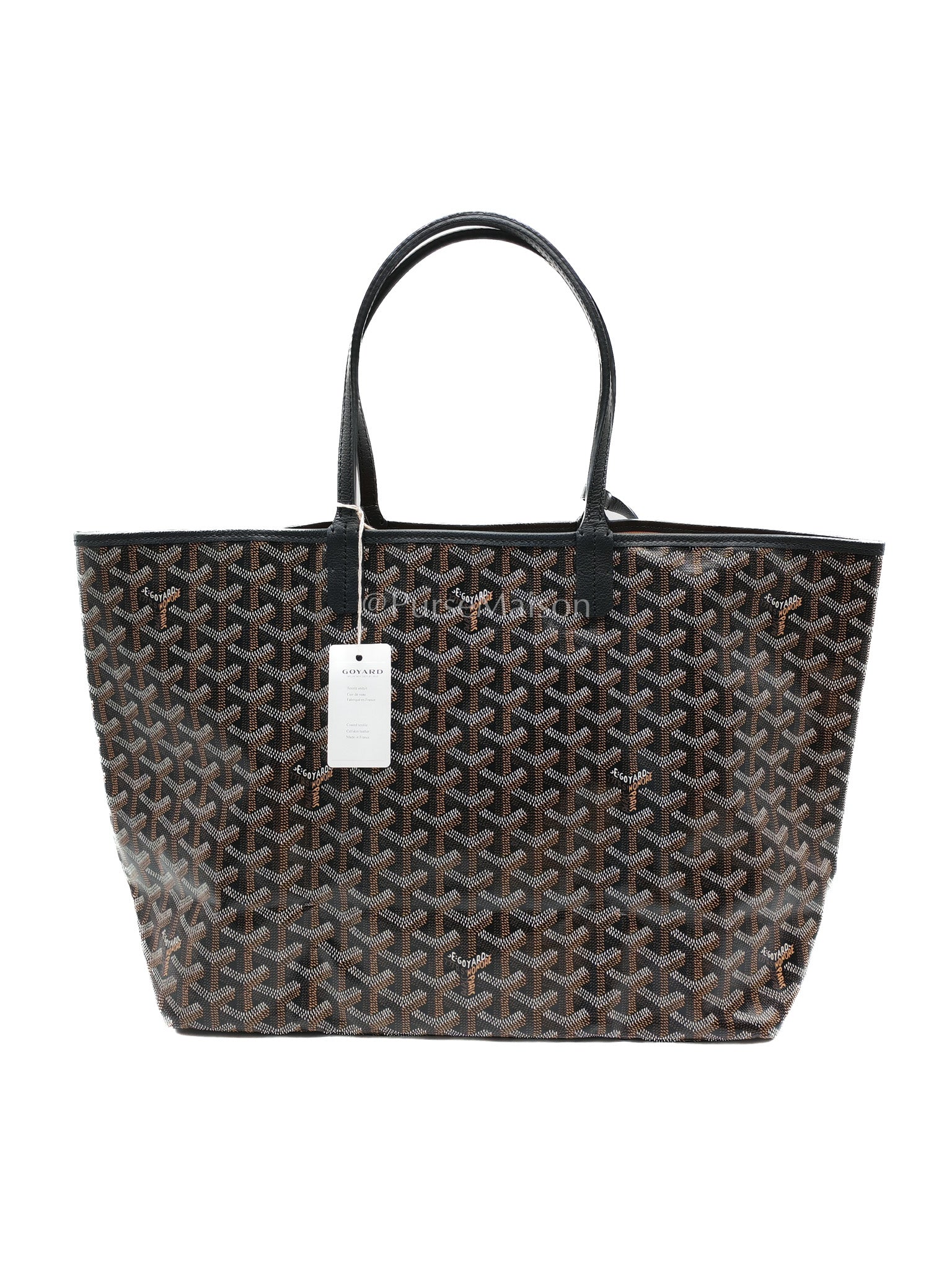 Saint Louis PM in Black Goyardine Canvas Tote Bag | Purse Maison Luxury Bags Shop