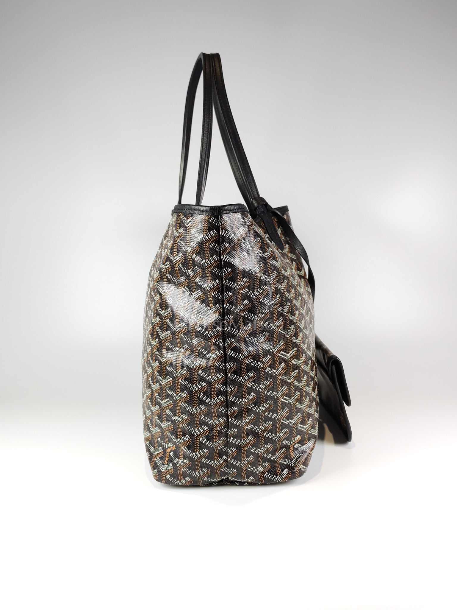 Saint Louis PM in Black Goyardine Canvas Tote Bag | Purse Maison Luxury Bags Shop