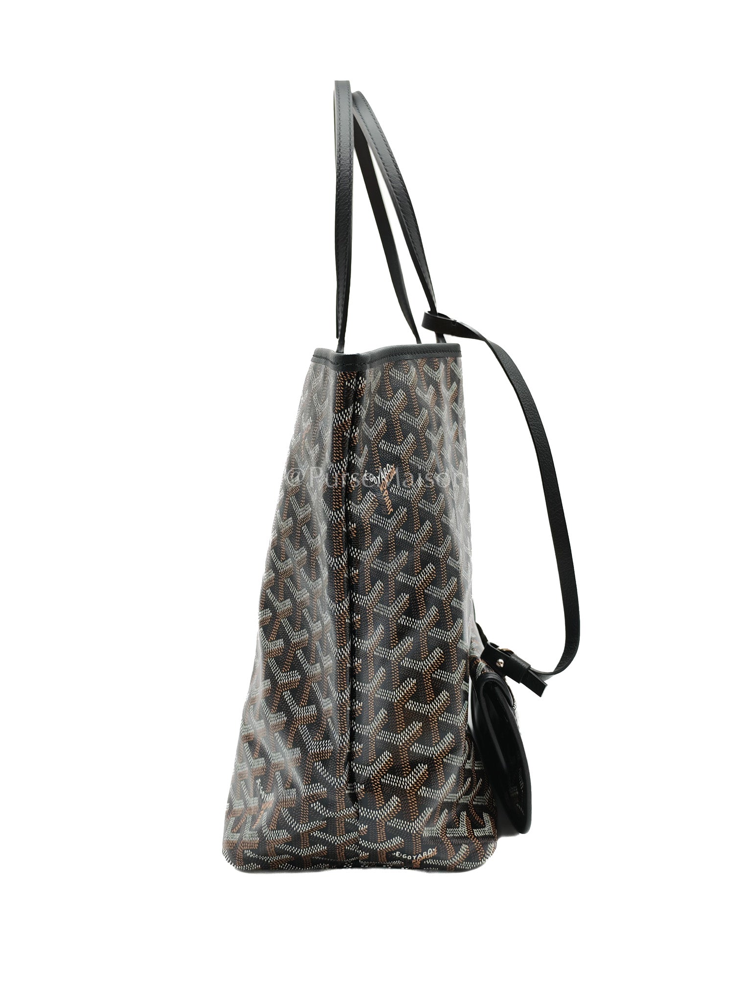 Saint Louis PM in Black Goyardine Canvas Tote Bag | Purse Maison Luxury Bags Shop