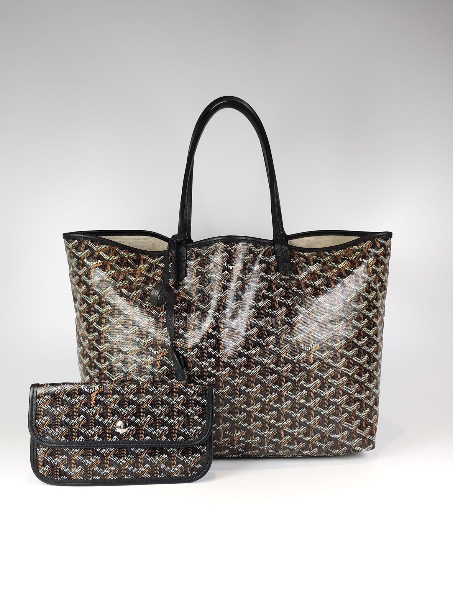 Saint Louis PM in Black Goyardine Canvas Tote Bag | Purse Maison Luxury Bags Shop