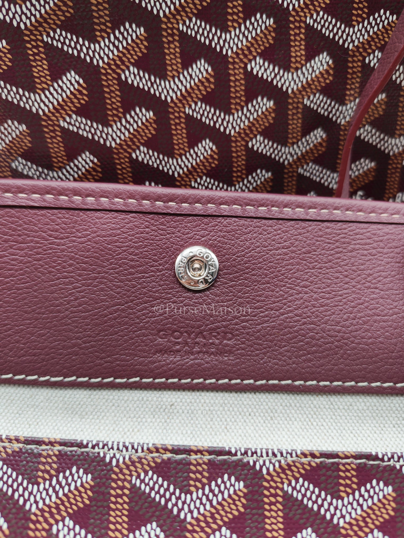 Saint Louis PM in Bordeaux Goyardine Canvas with Croc Universel Clip Charm | Purse Maison Luxury Bags Shop