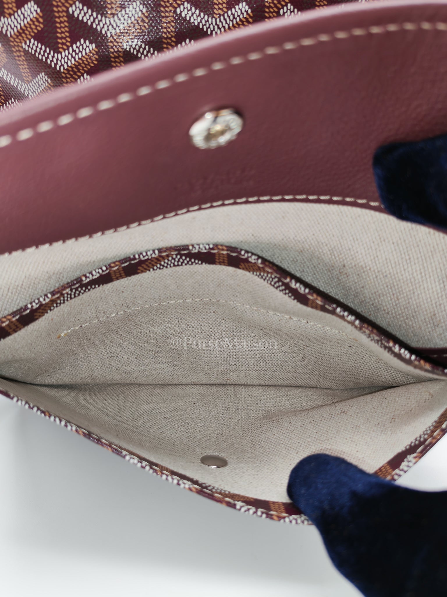 Saint Louis PM in Bordeaux Goyardine Canvas with Croc Universel Clip Charm | Purse Maison Luxury Bags Shop