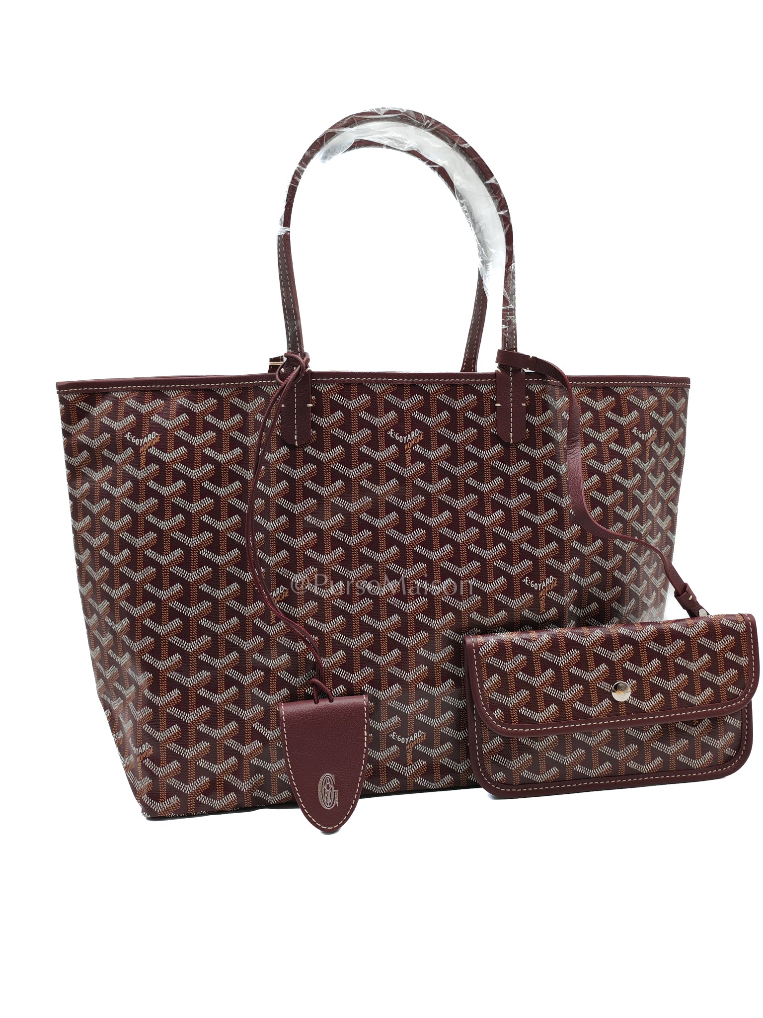 Saint Louis PM in Bordeaux Goyardine Canvas with Croc Universel Clip Charm | Purse Maison Luxury Bags Shop