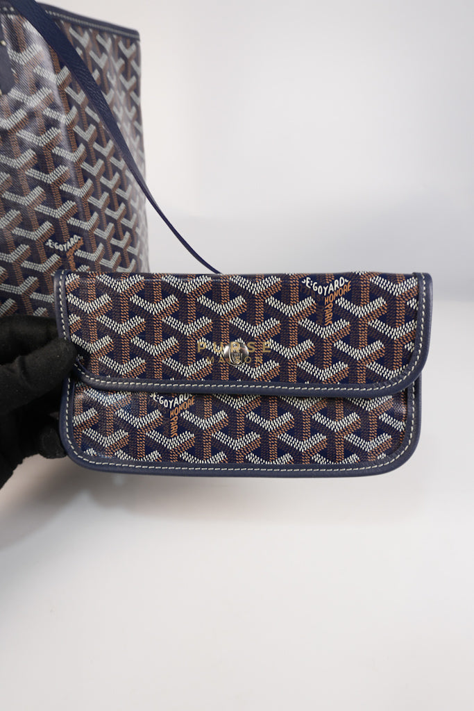 Saint Louis PM in Navy Blue Goyardine Canvas | Purse Maison Luxury Bags Shop