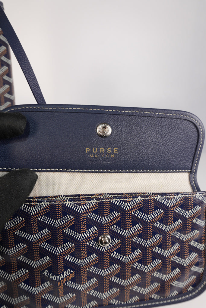 Saint Louis PM in Navy Blue Goyardine Canvas | Purse Maison Luxury Bags Shop
