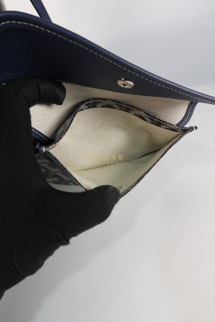 Saint Louis PM in Navy Blue Goyardine Canvas | Purse Maison Luxury Bags Shop