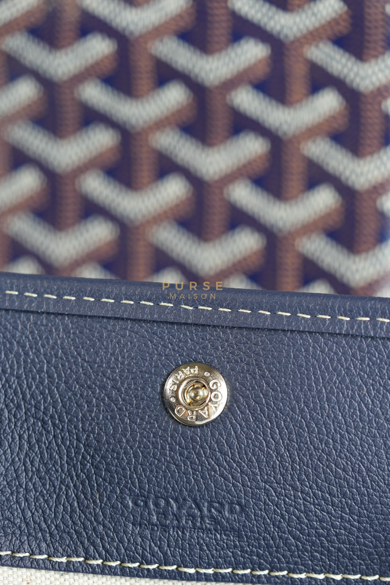 Saint Louis PM in Navy Blue Goyardine Canvas | Purse Maison Luxury Bags Shop