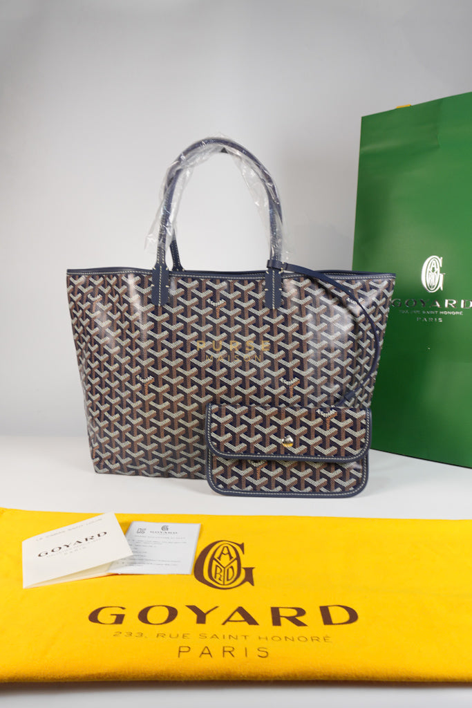 Saint Louis PM in Navy Blue Goyardine Canvas | Purse Maison Luxury Bags Shop
